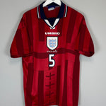 Shop 1997/99 ENGLAND ADAMS #6 AWAY SHIRT (M) UMBRO, classic football shirts, vintage football shirts & retro soccer jerseys at Cult Kits
