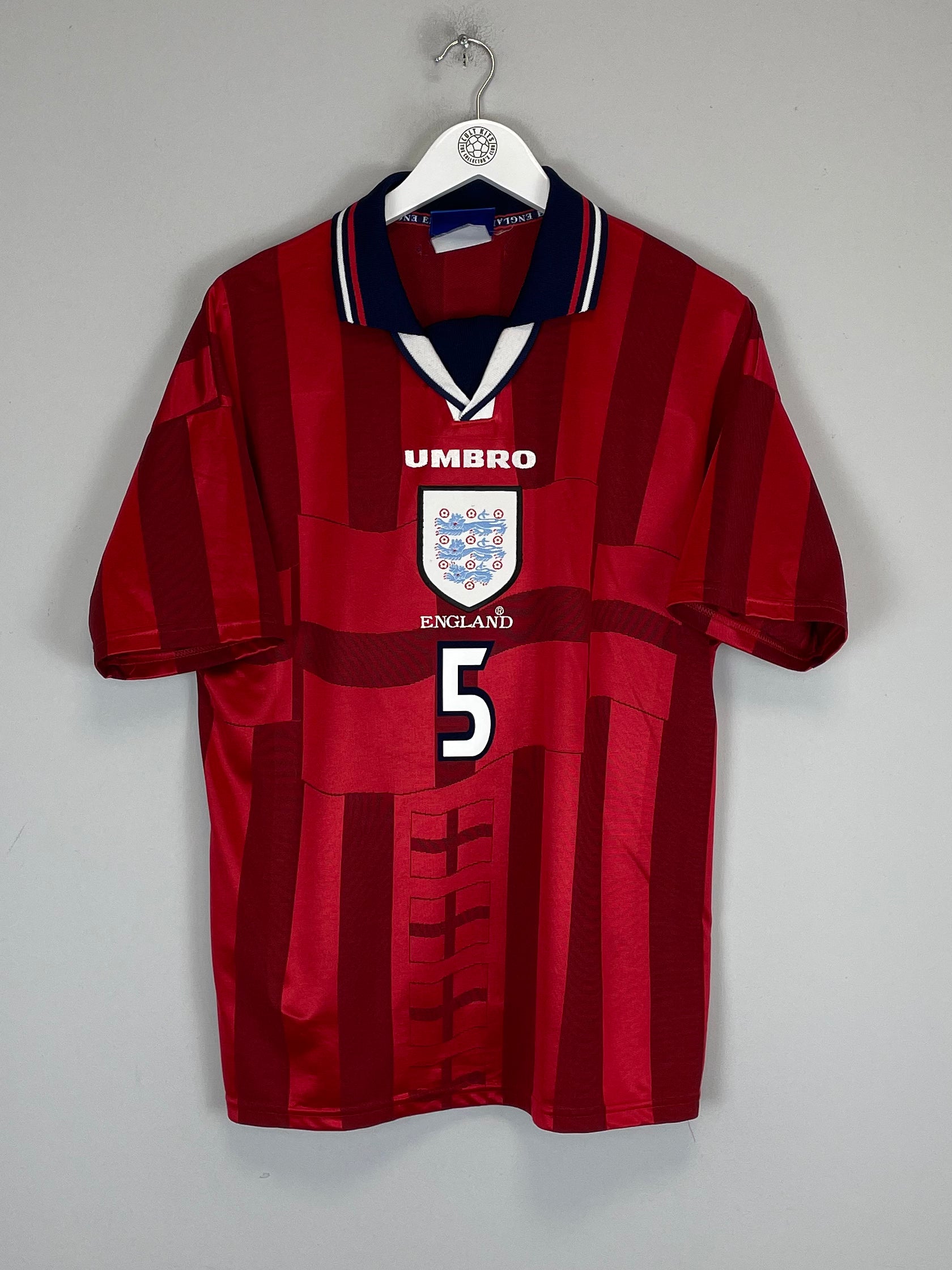 Shop 1997/99 ENGLAND ADAMS #6 AWAY SHIRT (M) UMBRO, classic football shirts, vintage football shirts & retro soccer jerseys at Cult Kits
