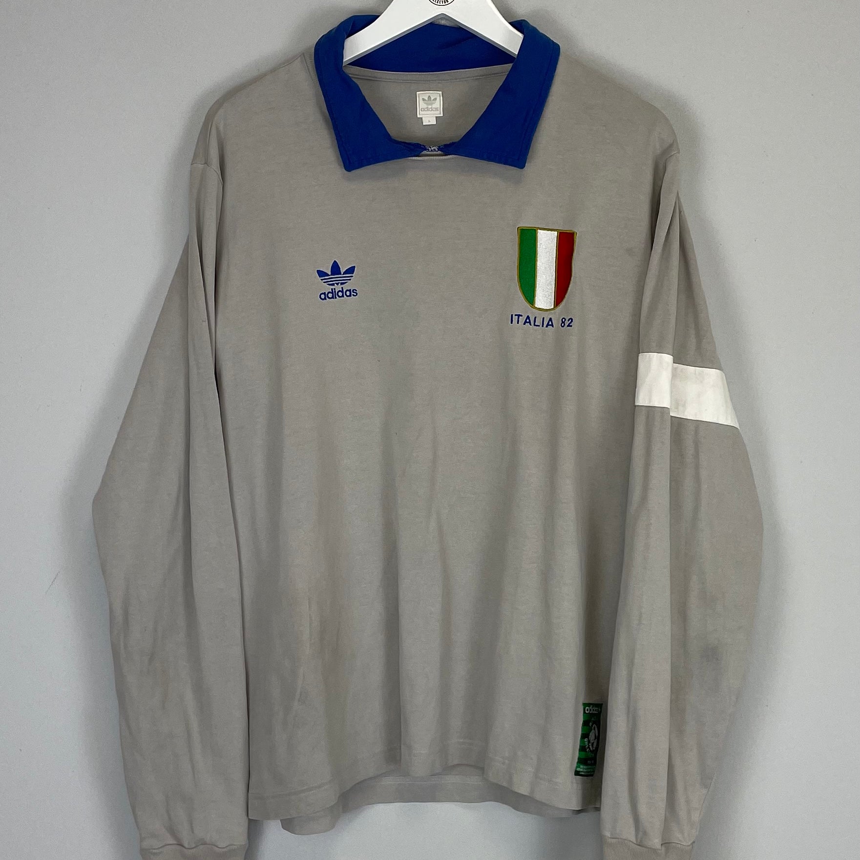Shop 1982 ITALY L/S #1 GK SHIRT (L) ADIDAS ORIGINALS, classic football shirts, vintage football shirts & retro soccer jerseys at Cult Kits