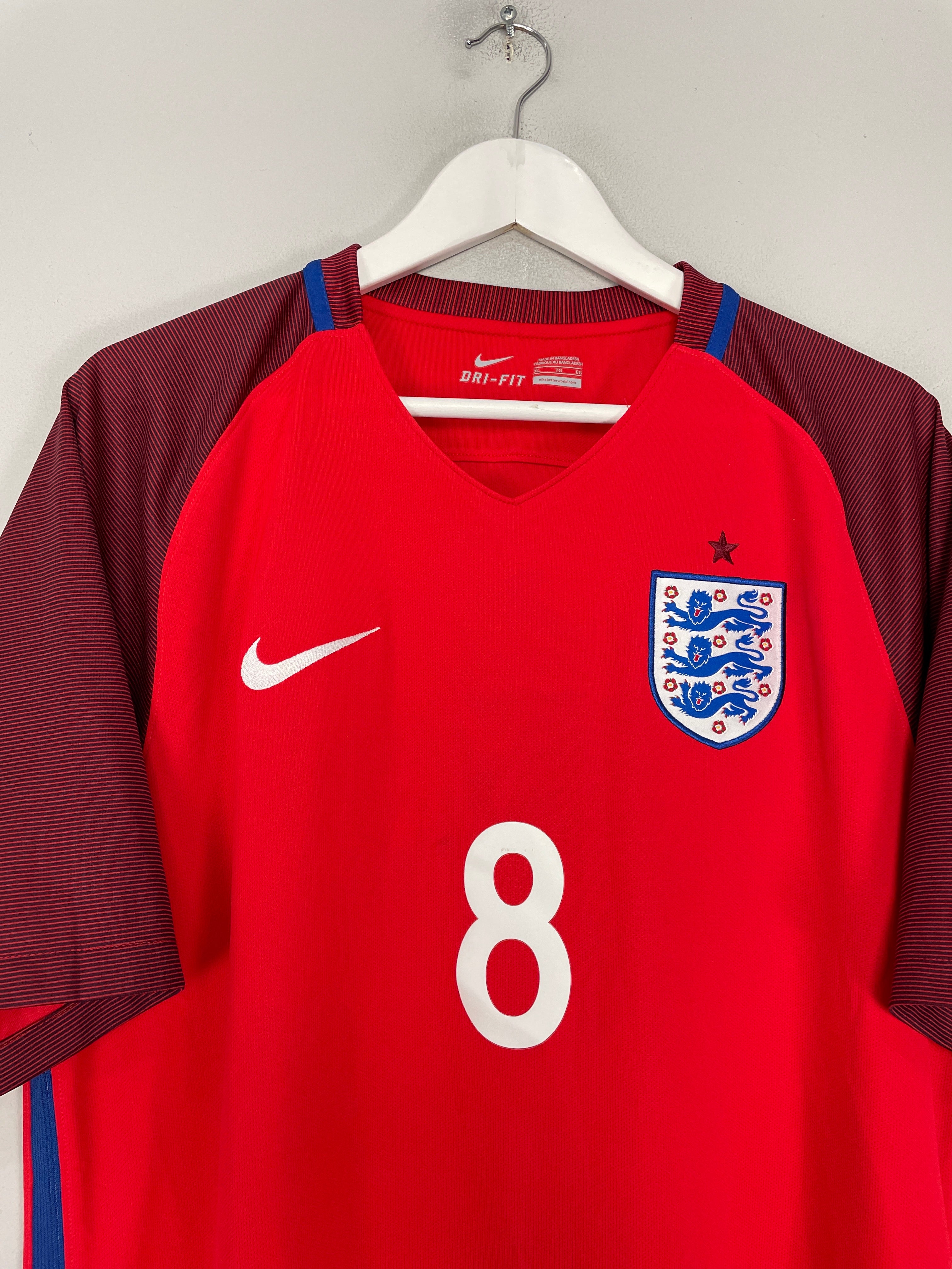 Shop 2016/17 ENGLAND BARKLEY #8 AWAY SHIRT (XL) NIKE, classic football shirts, vintage football shirts & retro soccer jerseys at Cult Kits