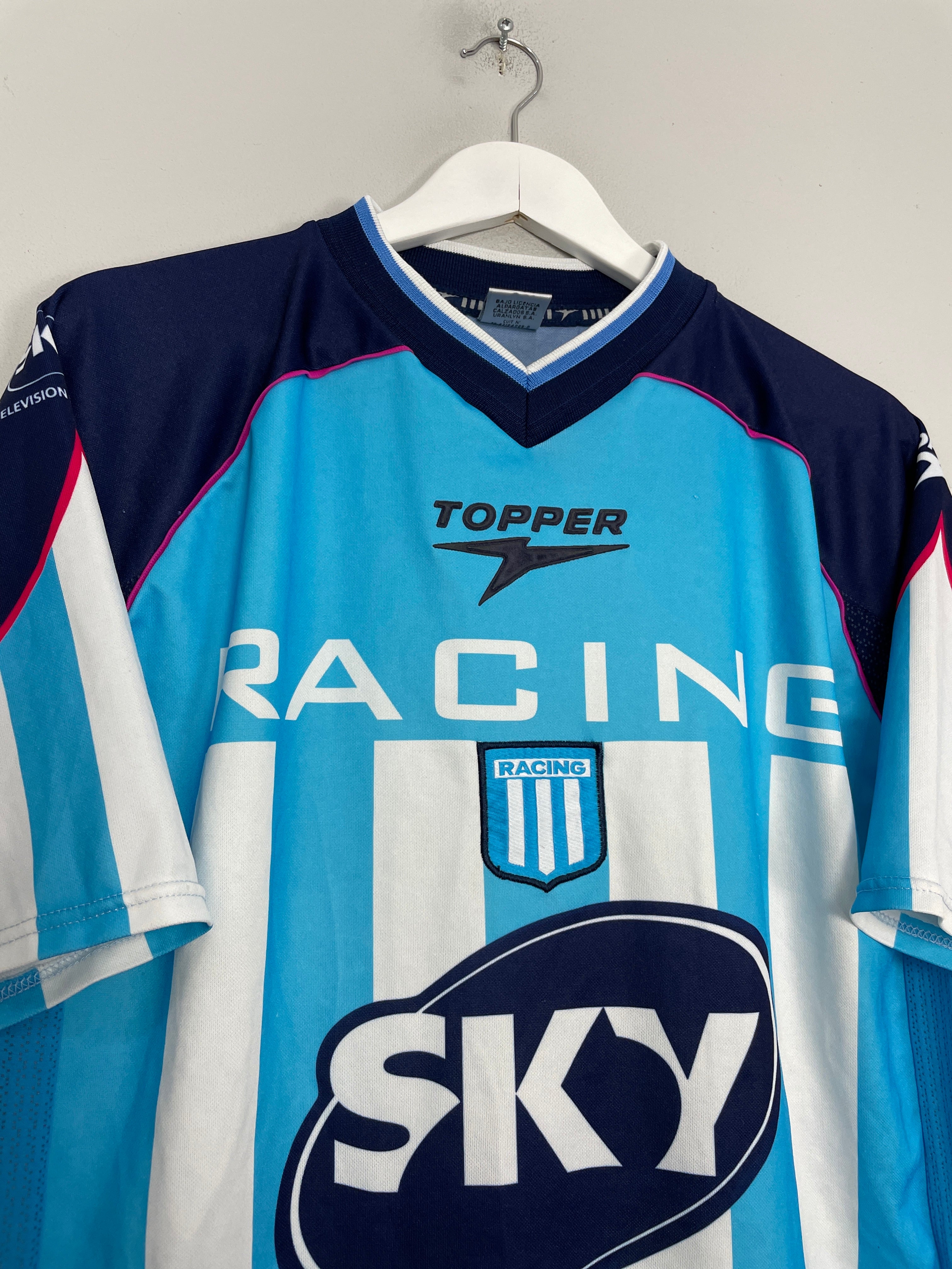 Shop 2001/02 RACING CLUB #9 HOME SHIRT (XL) TOPPER, classic football shirts, vintage football shirts & retro soccer jerseys at Cult Kits