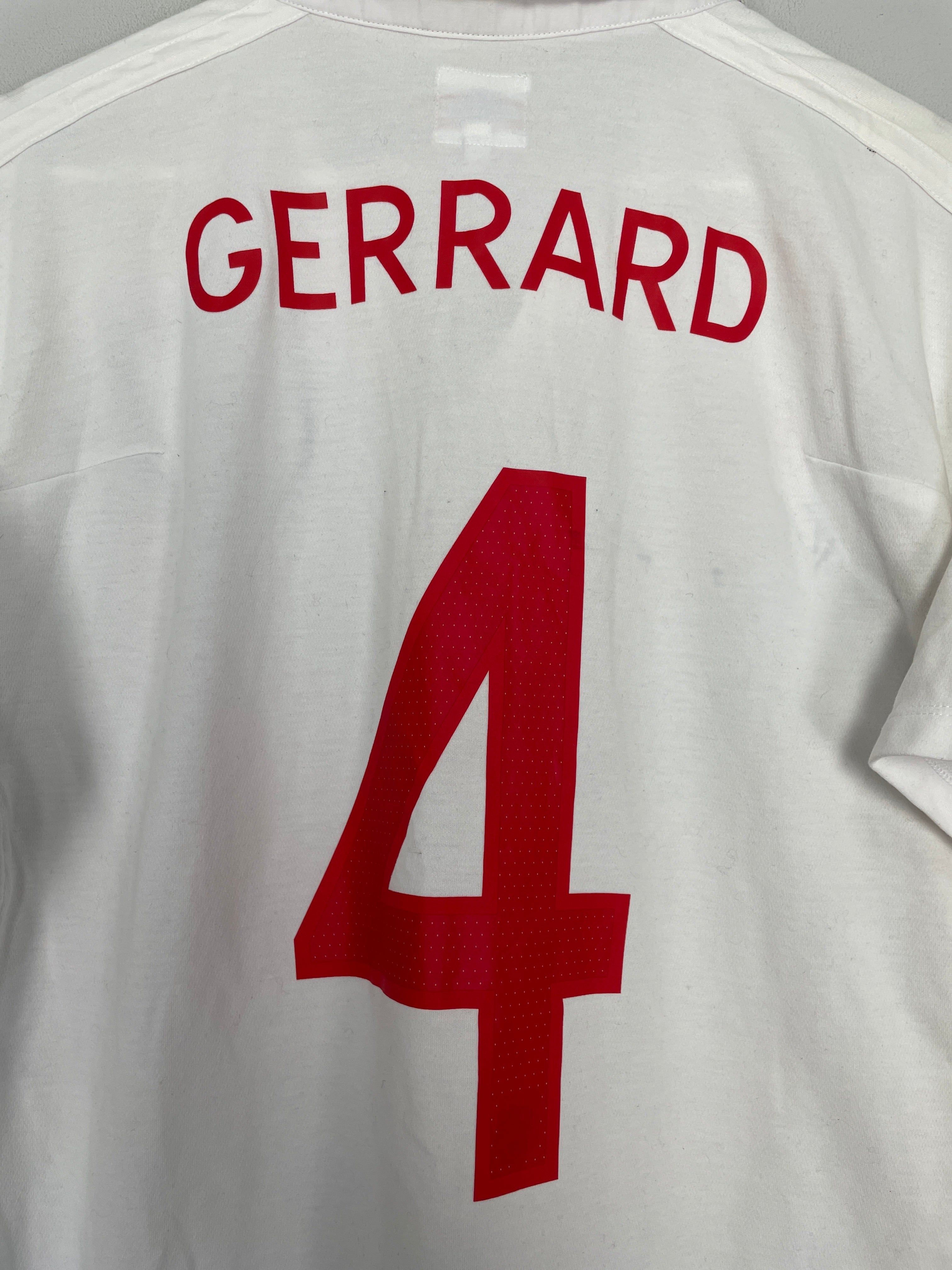 Shop 2010/11 ENGLAND GERRARD #4 HOME SHIRT (XL) UMBRO, classic football shirts, vintage football shirts & retro soccer jerseys at Cult Kits