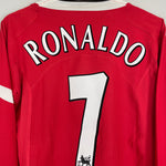 Shop 2004/06 MANCHESTER UNITED RONALDO #7 L/S HOME SHIRT (S) NIKE, classic football shirts, vintage football shirts & retro soccer jerseys at Cult Kits