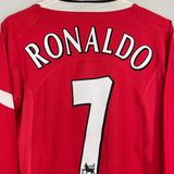 Shop 2004/06 MANCHESTER UNITED RONALDO #7 L/S HOME SHIRT (S) NIKE, classic football shirts, vintage football shirts & retro soccer jerseys at Cult Kits