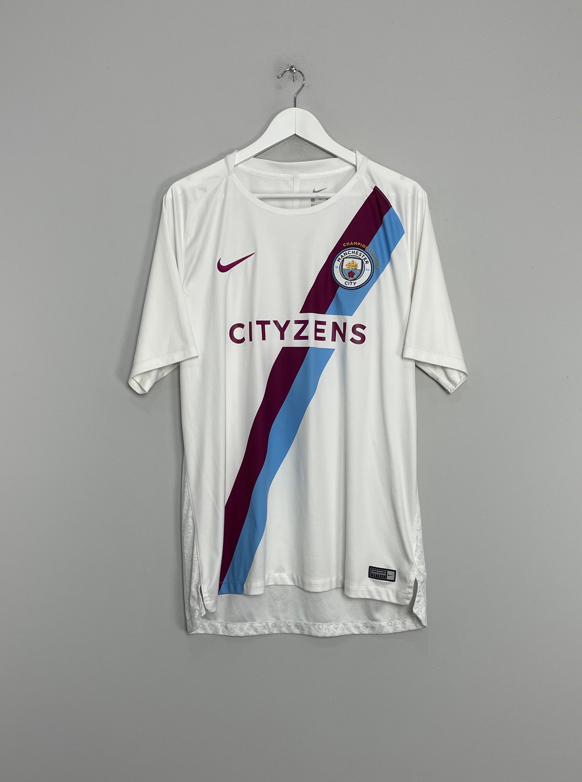 Shop 2018/19 MANCHESTER CITY *CHAMPIONS* SHIRT (XL) NIKE, classic football shirts, vintage football shirts & retro soccer jerseys at Cult Kits