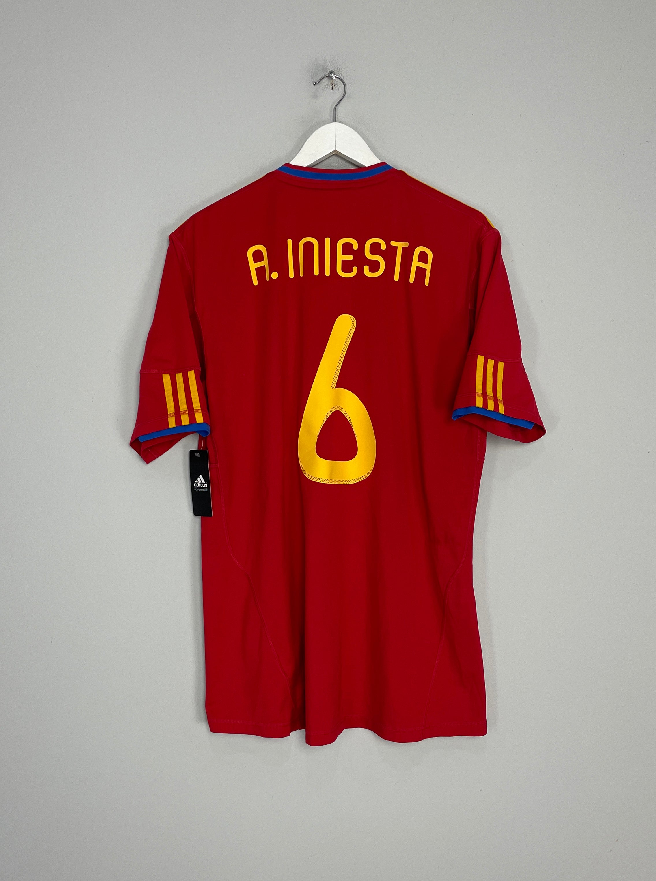 Shop 2010/11 SPAIN A.INIESTA #6 *BNWT* HOME SHIRT (XL) ADIDAS, classic football shirts, vintage football shirts & retro soccer jerseys at Cult Kits