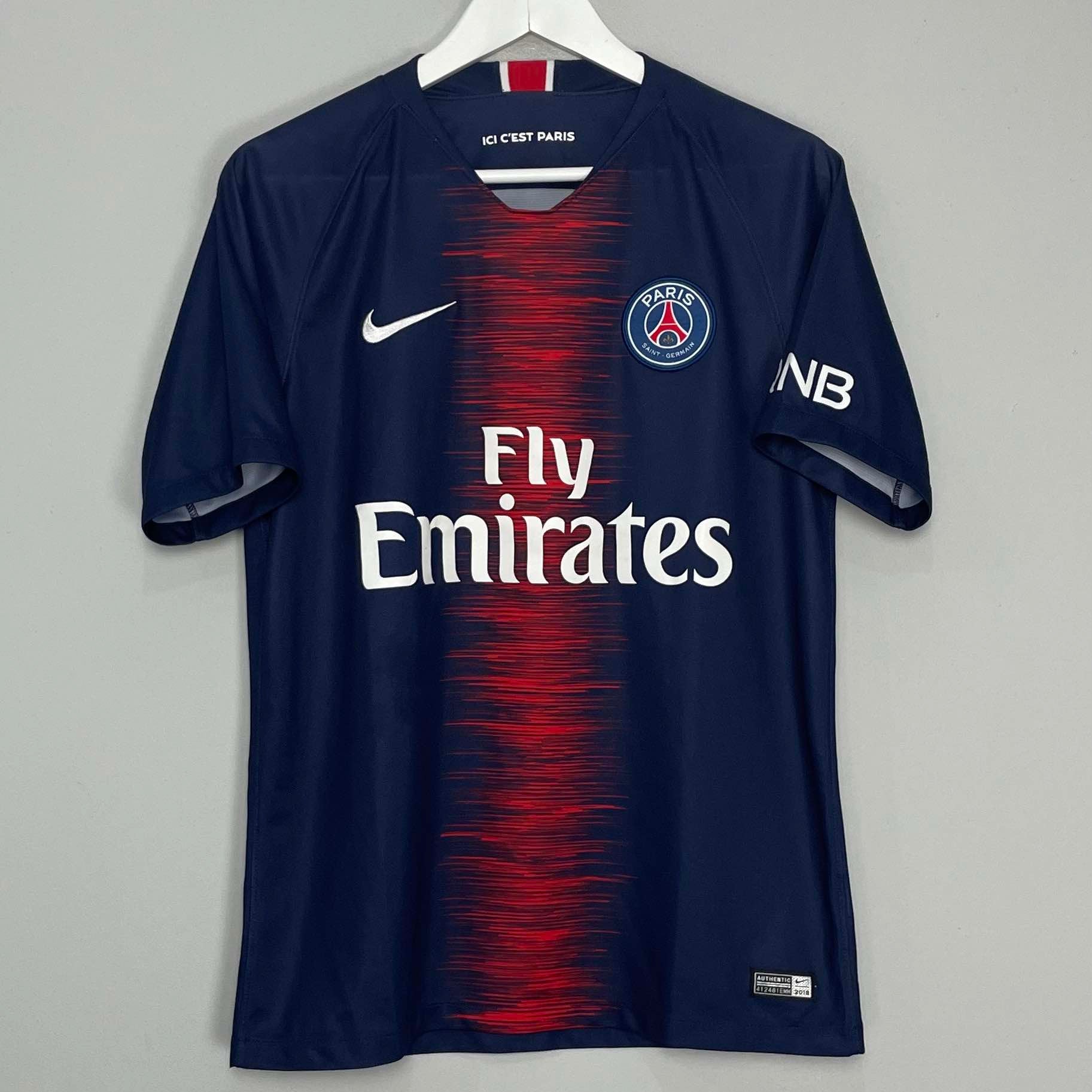 Shop 2018/19 PSG HOME SHIRT (M) NIKE, classic football shirts, vintage football shirts & retro soccer jerseys at Cult Kits