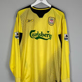 Shop 2004/06 LIVERPOOL GERRARD #8 L/S AWAY SHIRT (L) REEBOK, classic football shirts, vintage football shirts & retro soccer jerseys at Cult Kits