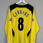 Shop 2004/06 LIVERPOOL GERRARD #8 L/S AWAY SHIRT (L) REEBOK, classic football shirts, vintage football shirts & retro soccer jerseys at Cult Kits
