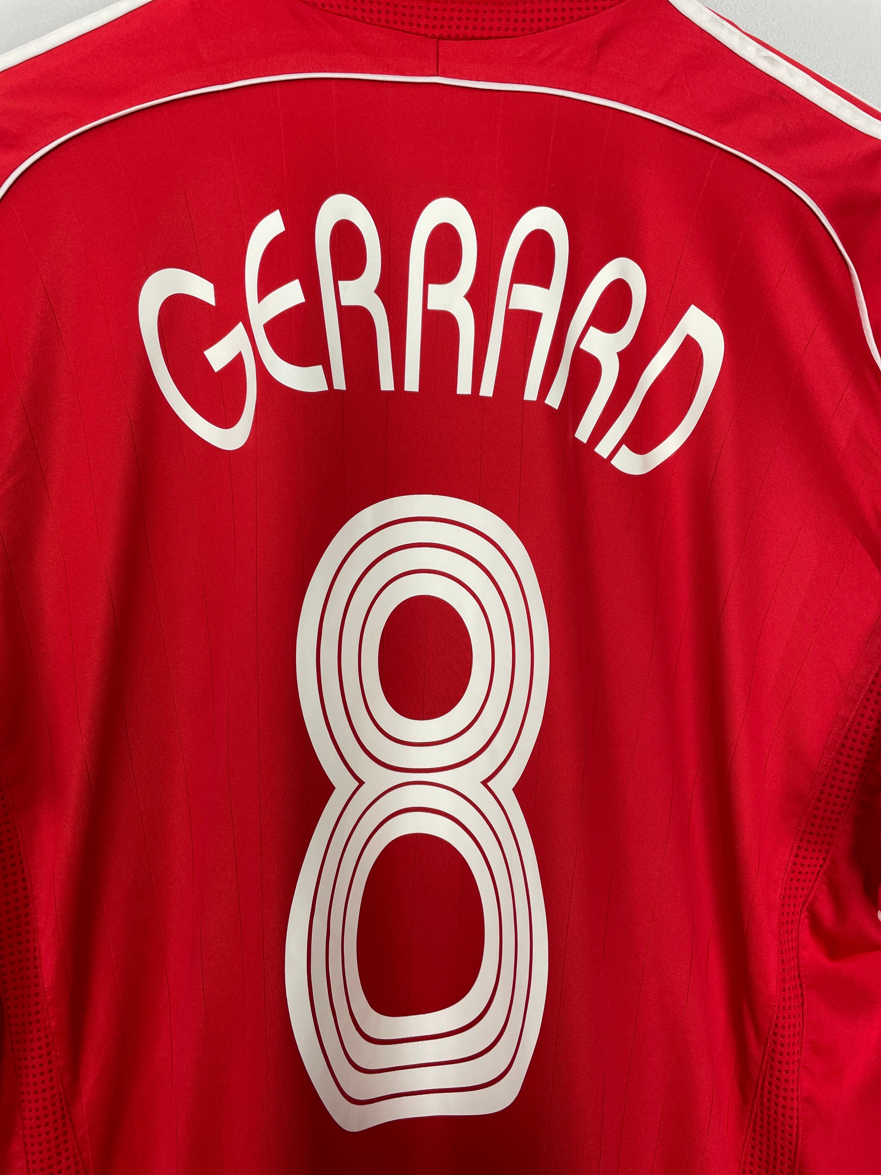 Shop 2006/08 LIVERPOOL GERRARD #8 *PLAYER ISSUE* C/L HOME SHIRT (L) ADIDAS, classic football shirts, vintage football shirts & retro soccer jerseys at Cult Kits