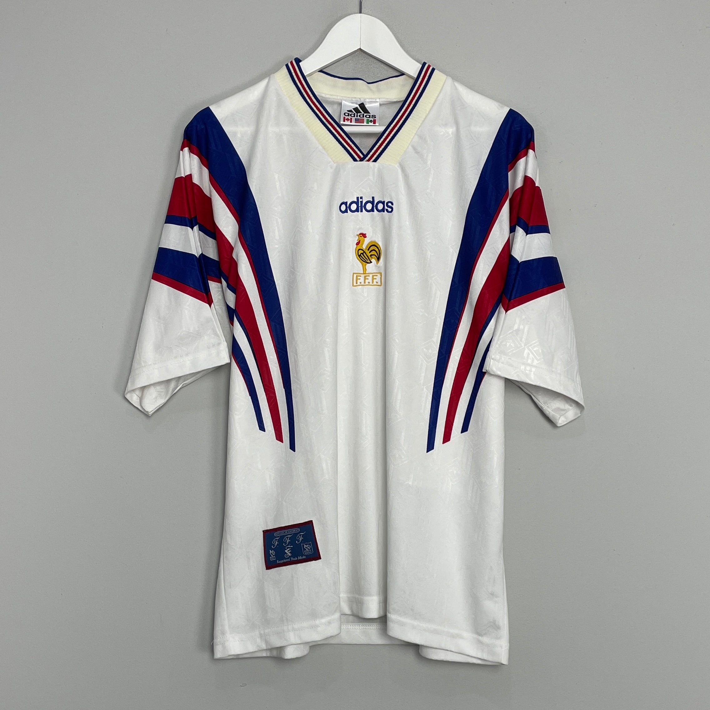 Shop 1996/97 FRANCE AWAY SHIRT (XL) ADIDAS, classic football shirts, vintage football shirts & retro soccer jerseys at Cult Kits