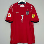 Shop 2004/06 ENGLAND BECKHAM #7 AWAY SHIRT (XL) UMBRO, classic football shirts, vintage football shirts & retro soccer jerseys at Cult Kits