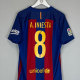 Shop 2016/17 BARCELONA A.INIESTA #8 HOME SHIRT (M) NIKE, classic football shirts, vintage football shirts & retro soccer jerseys at Cult Kits