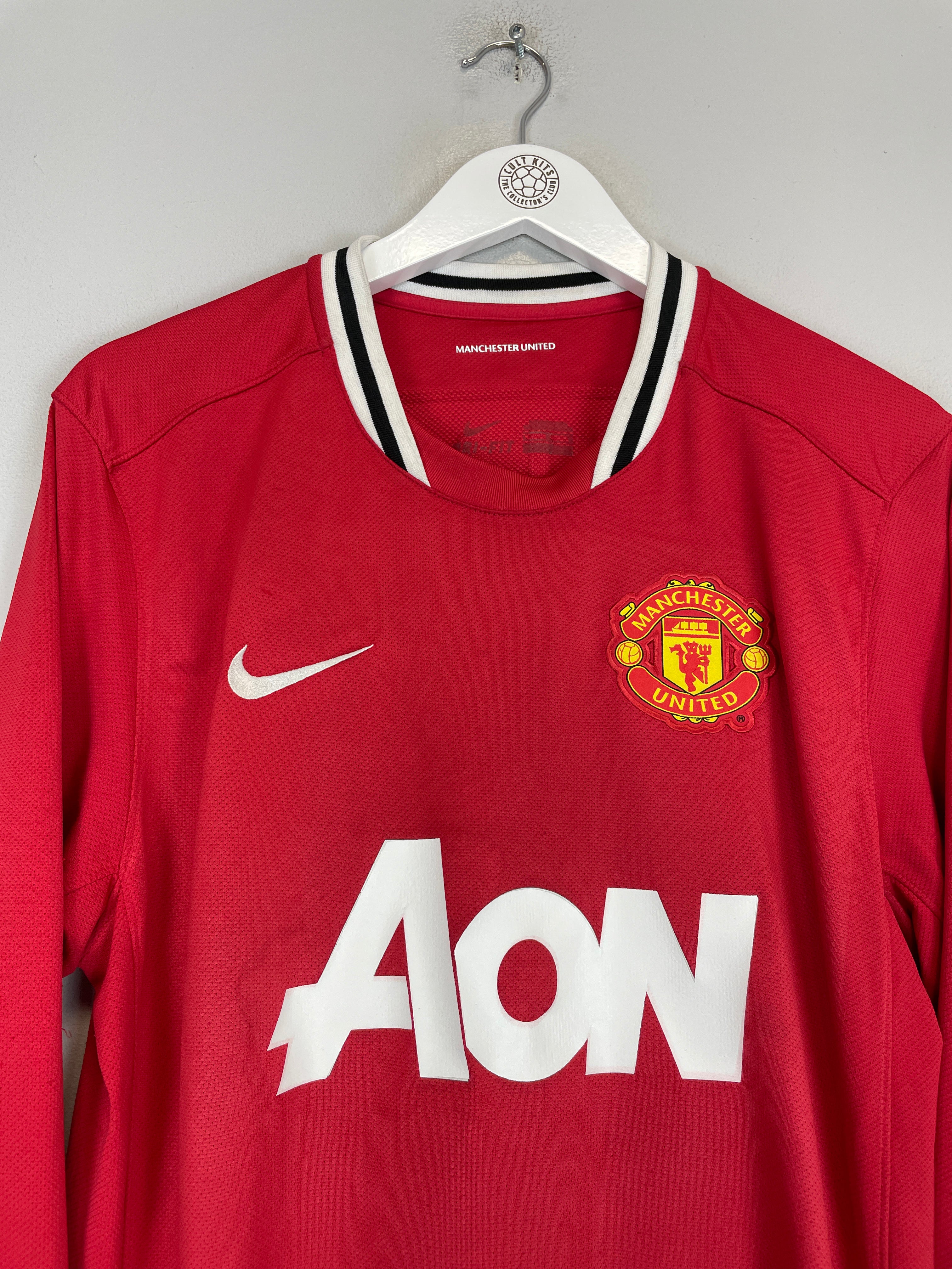 Shop 2011/12 MANCHESTER UNITED CHICHARITO #14 L/S HOME SHIRT (L) NIKE, classic football shirts, vintage football shirts & retro soccer jerseys at Cult Kits