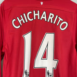 Shop 2011/12 MANCHESTER UNITED CHICHARITO #14 L/S HOME SHIRT (L) NIKE, classic football shirts, vintage football shirts & retro soccer jerseys at Cult Kits