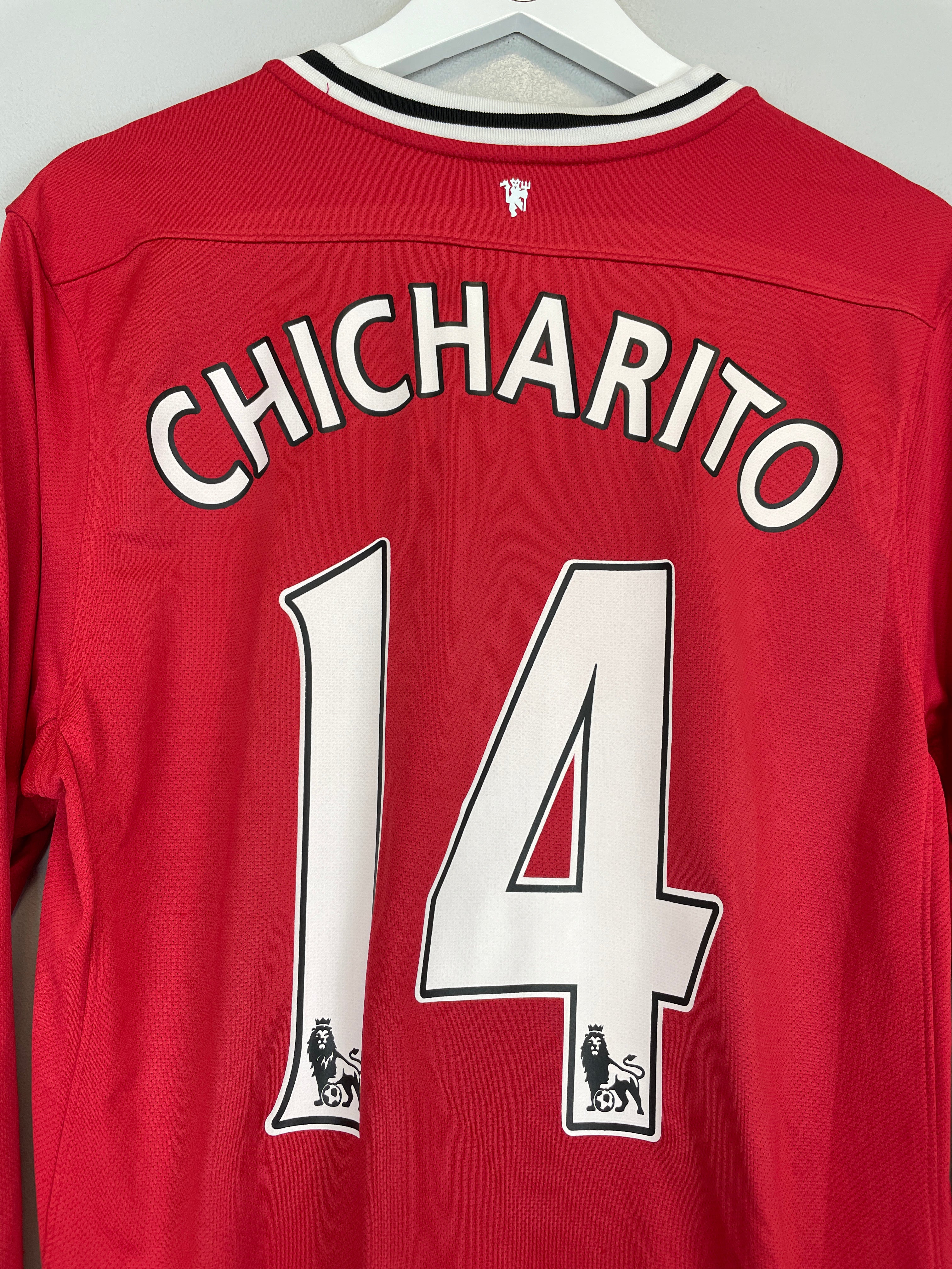 Shop 2011/12 MANCHESTER UNITED CHICHARITO #14 L/S HOME SHIRT (L) NIKE, classic football shirts, vintage football shirts & retro soccer jerseys at Cult Kits