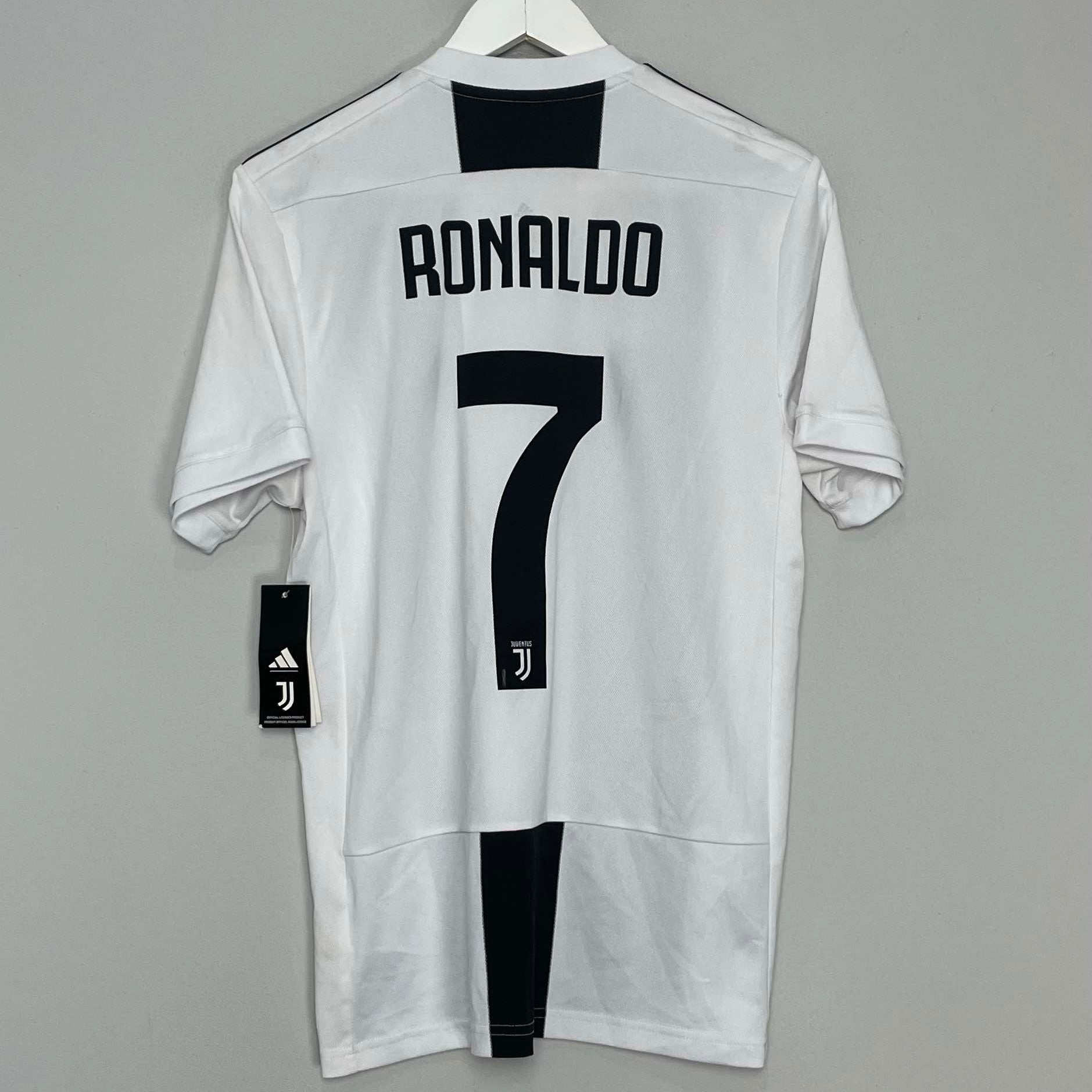 Shop 2018/19 JUVENTUS RONALDO #7 *BNWT* HOME SHIRT (M) ADIDAS, classic football shirts, vintage football shirts & retro soccer jerseys at Cult Kits