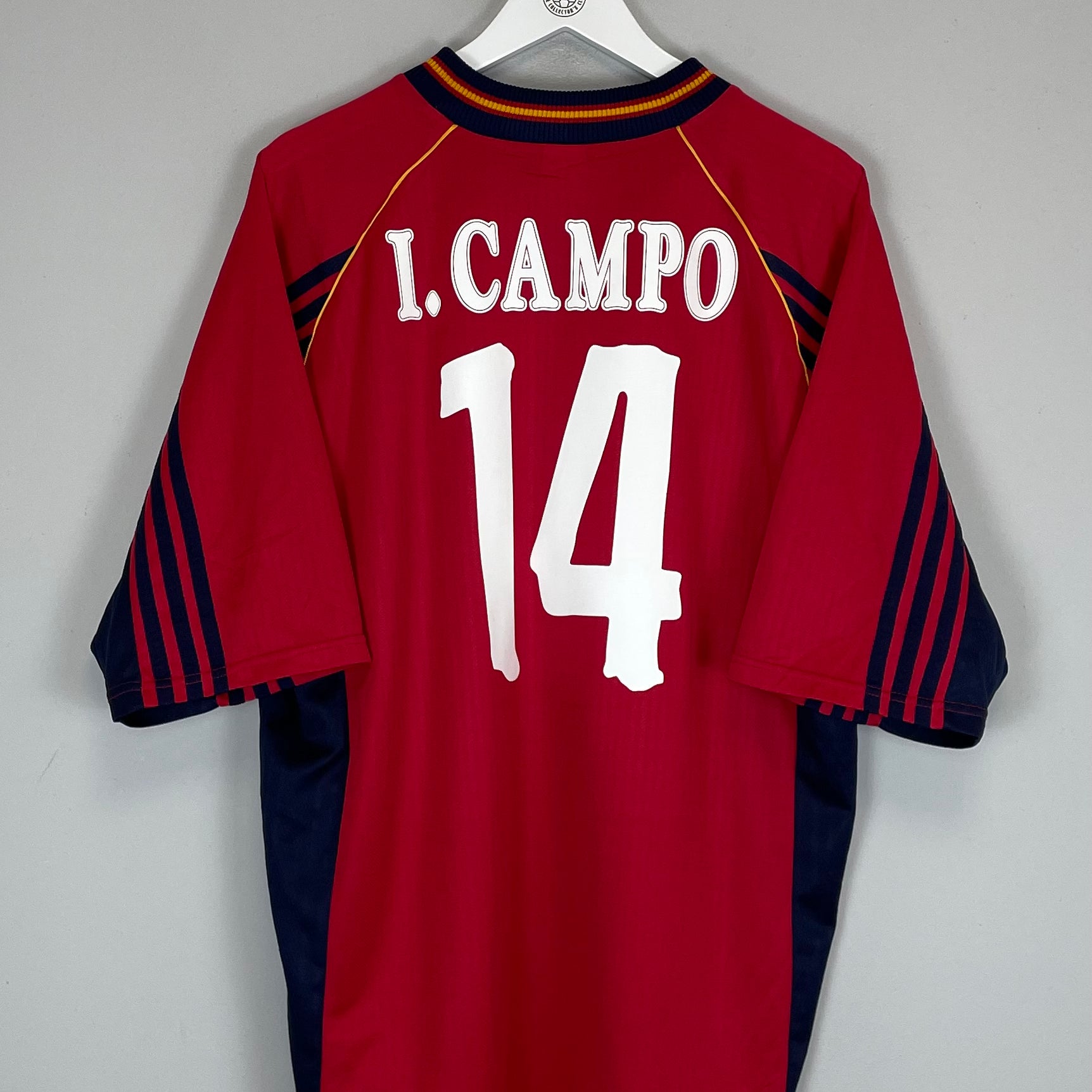 Shop 1998/99 SPAIN I.CAMPO #14 HOME SHIRT (XL) ADIDAS, classic football shirts, vintage football shirts & retro soccer jerseys at Cult Kits