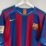 Shop 2005/06 BARCELONA RONALDINHO #10 HOME SHIRT (L) NIKE, classic football shirts, vintage football shirts & retro soccer jerseys at Cult Kits