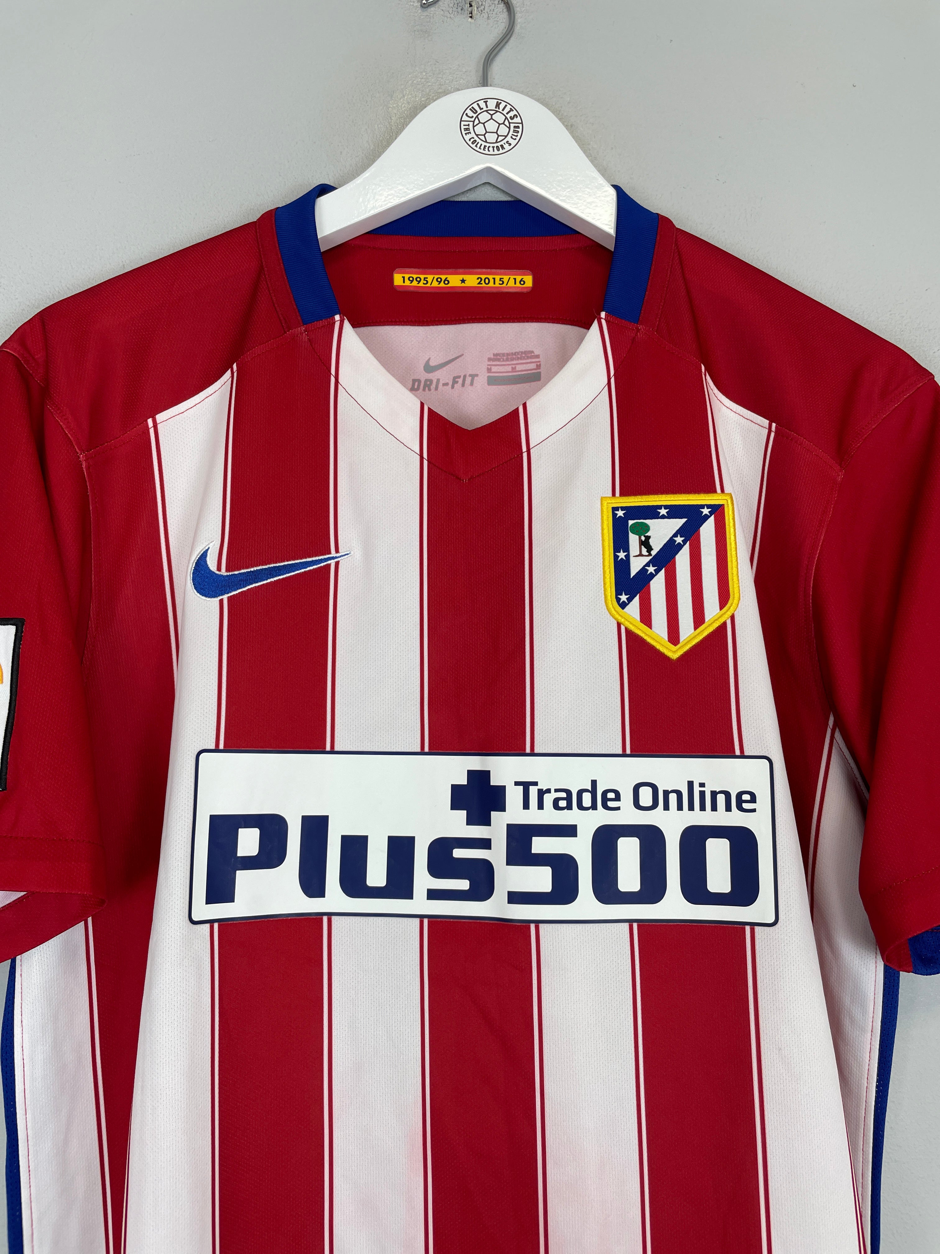 Shop 2015/16 ATLETICO MADRID HOME SHIRT (M) NIKE, classic football shirts, vintage football shirts & retro soccer jerseys at Cult Kits