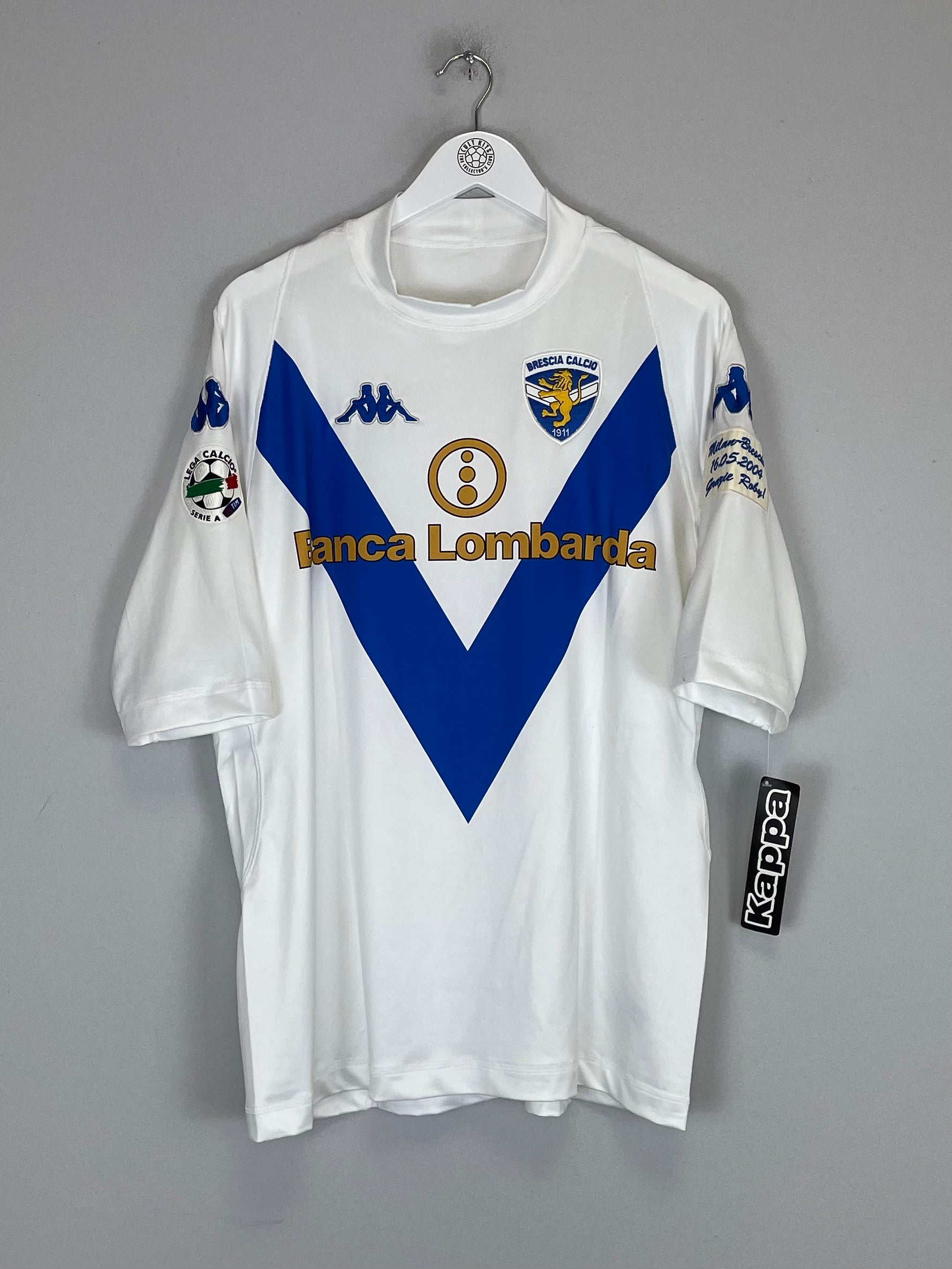 Shop 2003/04 BRESCIA BAGGIO #10 *BNWT* GRAZIE ROBY AWAY SHIRT (XL) KAPPA, classic football shirts, vintage football shirts & retro soccer jerseys at Cult Kits