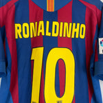 Shop 2005/06 BARCELONA RONALDINHO #10 HOME SHIRT (L) NIKE, classic football shirts, vintage football shirts & retro soccer jerseys at Cult Kits