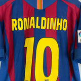 Shop 2005/06 BARCELONA RONALDINHO #10 HOME SHIRT (L) NIKE, classic football shirts, vintage football shirts & retro soccer jerseys at Cult Kits