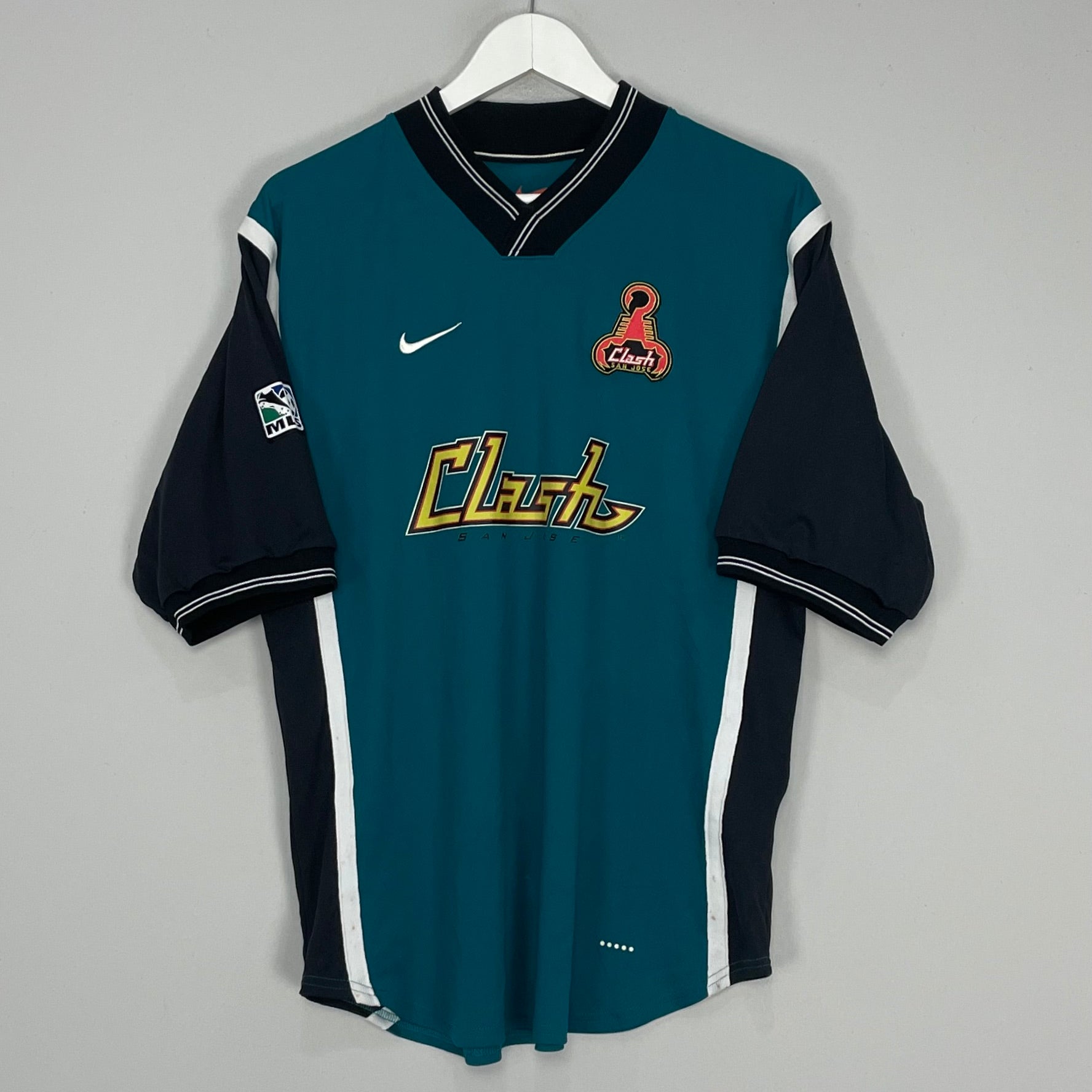 Shop 1998/99 SAN JOSE CLASH AWAY SHIRT (M) NIKE, classic football shirts, vintage football shirts & retro soccer jerseys at Cult Kits