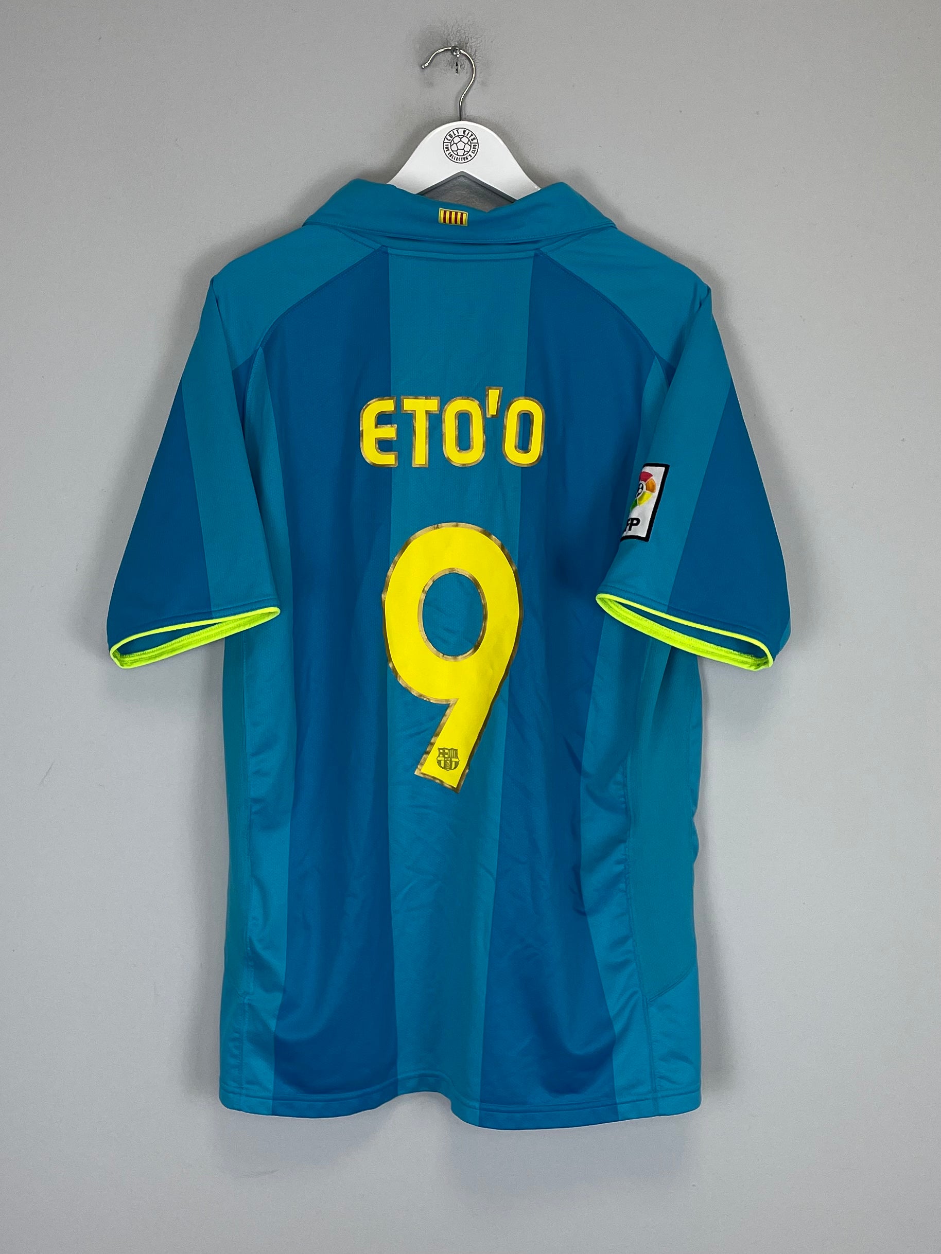 Shop 2007/08 BARCELONA ETO'O #9 AWAY SHIRT (XL) NIKE, classic football shirts, vintage football shirts & retro soccer jerseys at Cult Kits