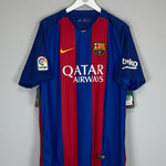Shop 2016/17 BARCELONA MESSI #10 *BNWT* HOME SHIRT (XL) NIKE, classic football shirts, vintage football shirts & retro soccer jerseys at Cult Kits
