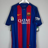 Shop 2016/17 BARCELONA MESSI #10 *BNWT* HOME SHIRT (XL) NIKE, classic football shirts, vintage football shirts & retro soccer jerseys at Cult Kits