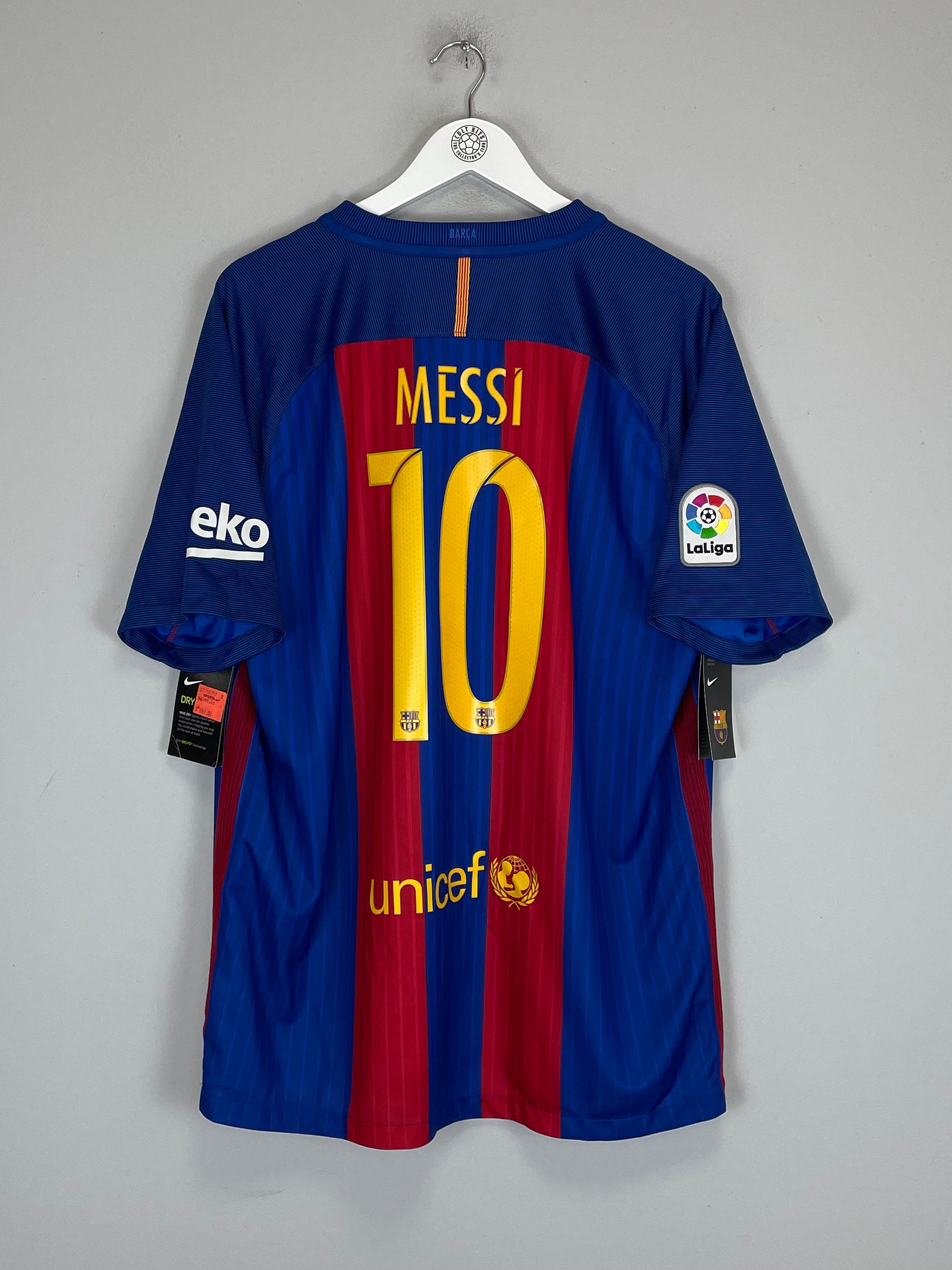 Shop 2016/17 BARCELONA MESSI #10 *BNWT* HOME SHIRT (XL) NIKE, classic football shirts, vintage football shirts & retro soccer jerseys at Cult Kits