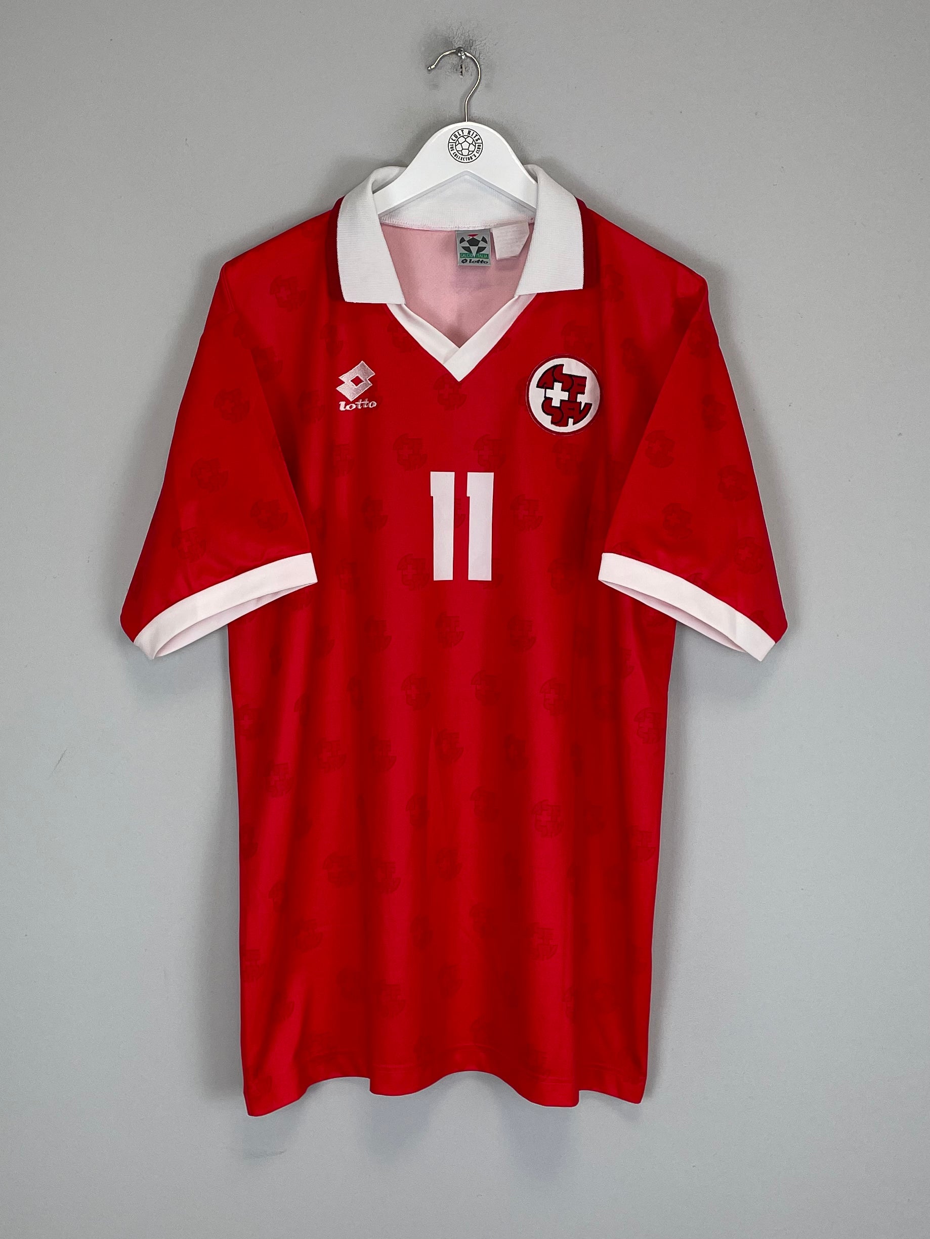 Shop 1994/96 SWITZERLAND CHAPUISAT #11 HOME SHIRT (L) LOTTO, classic football shirts, vintage football shirts & retro soccer jerseys at Cult Kits