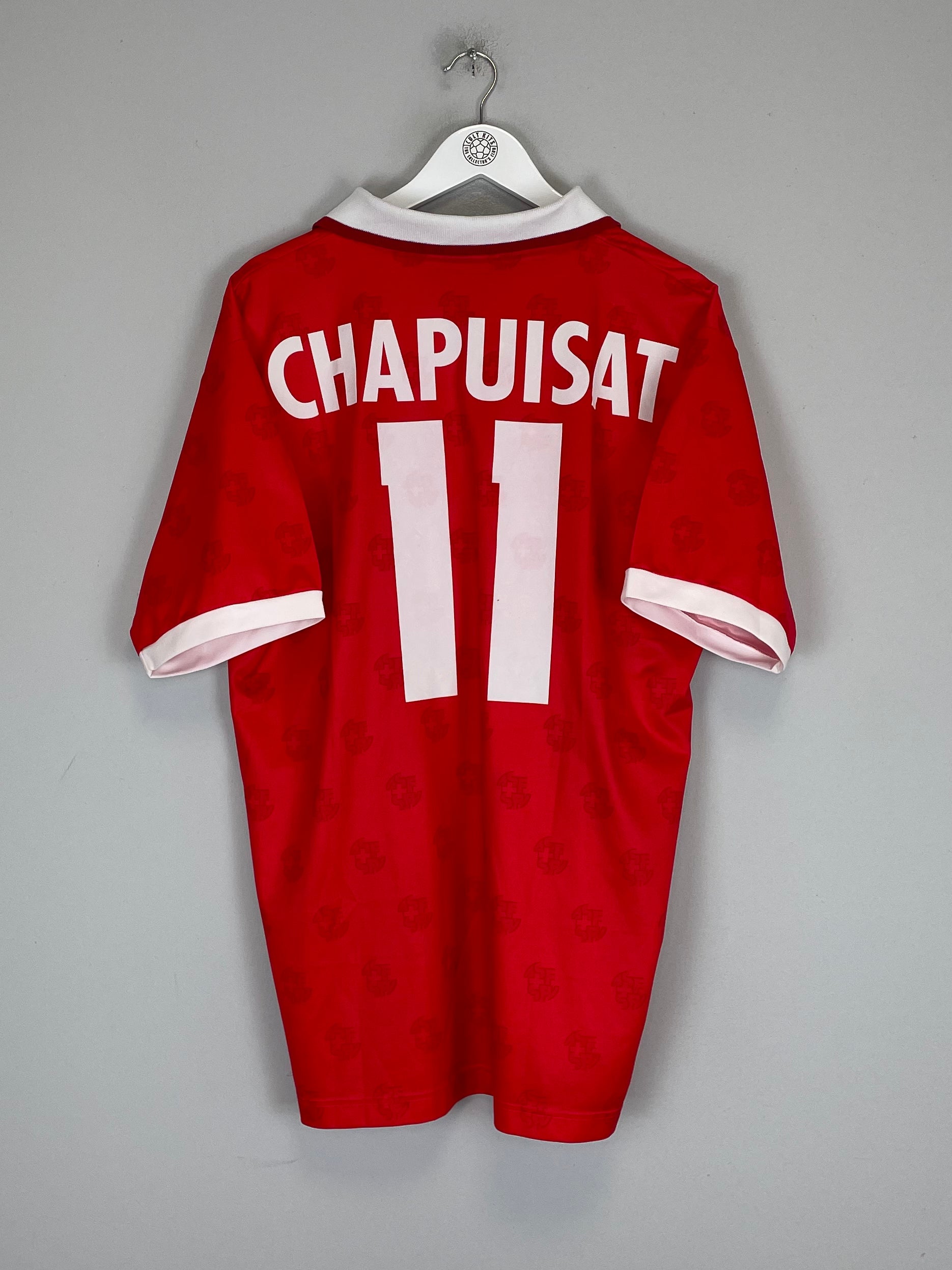 Shop 1994/96 SWITZERLAND CHAPUISAT #11 HOME SHIRT (L) LOTTO, classic football shirts, vintage football shirts & retro soccer jerseys at Cult Kits