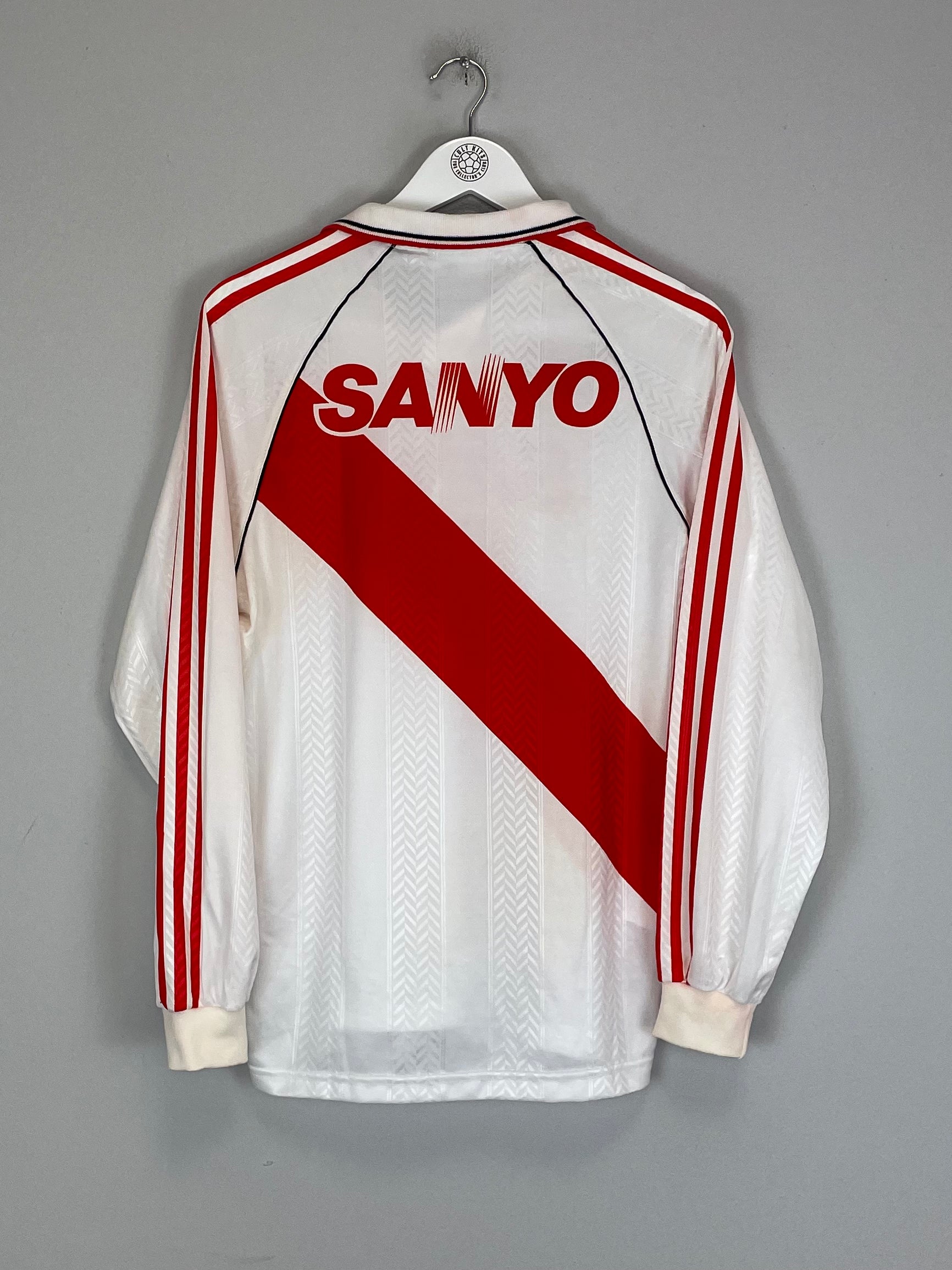 Shop 1992/94 RIVER PLATE L/S HOME SHIRT (M) ADIDAS, classic football shirts, vintage football shirts & retro soccer jerseys at Cult Kits
