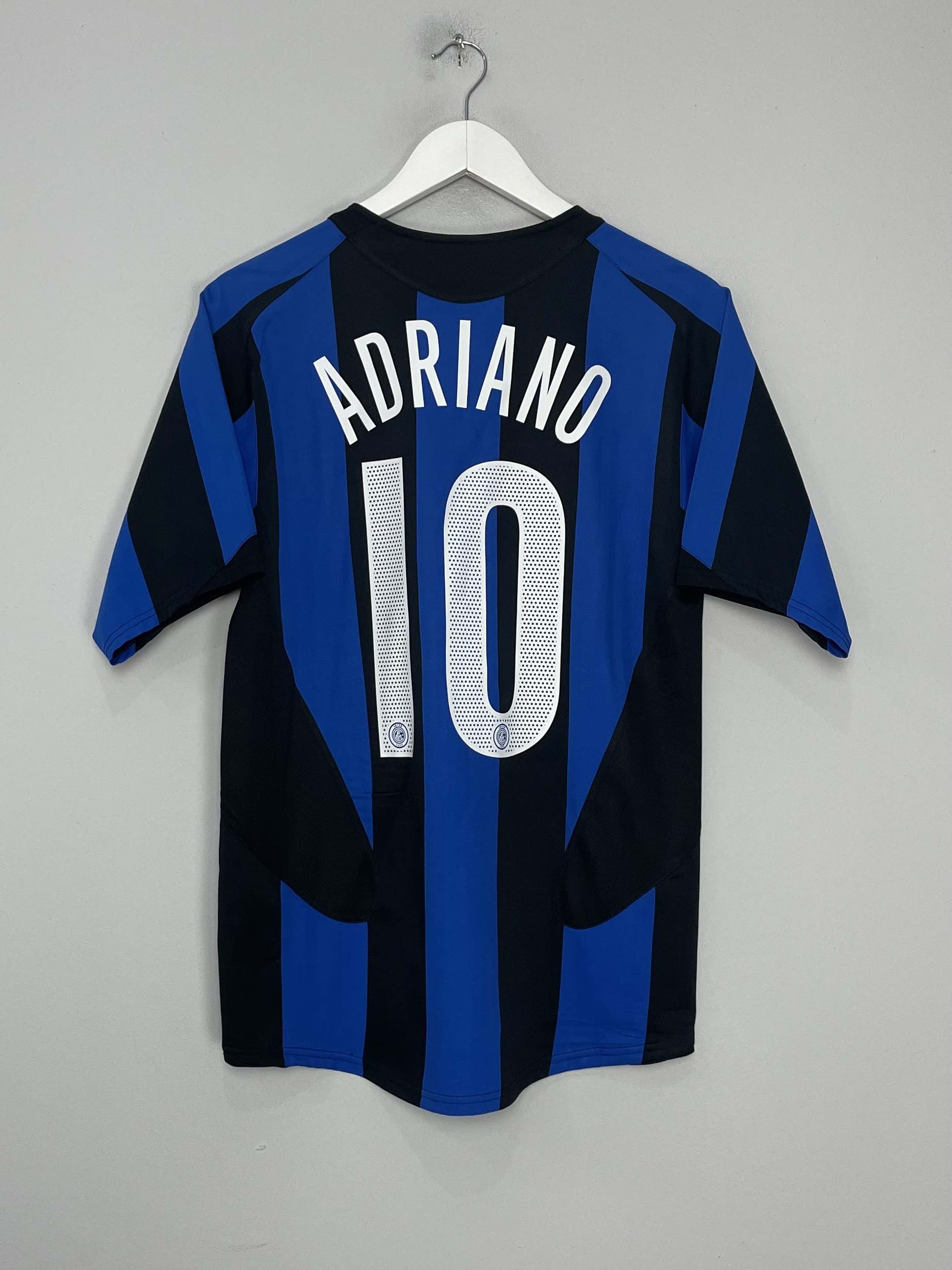 Shop 2004/05 INTER MILAN ADRIANO #10 HOME SHIRT (S) NIKE, classic football shirts, vintage football shirts & retro soccer jerseys at Cult Kits