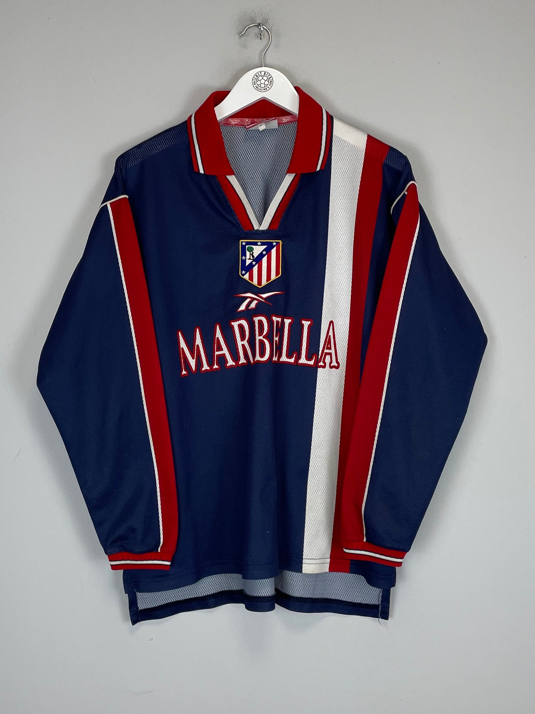 Shop 1998/99 ATLETICO MADRID L/S AWAY SHIRT (L) REEBOK, classic football shirts, vintage football shirts & retro soccer jerseys at Cult Kits