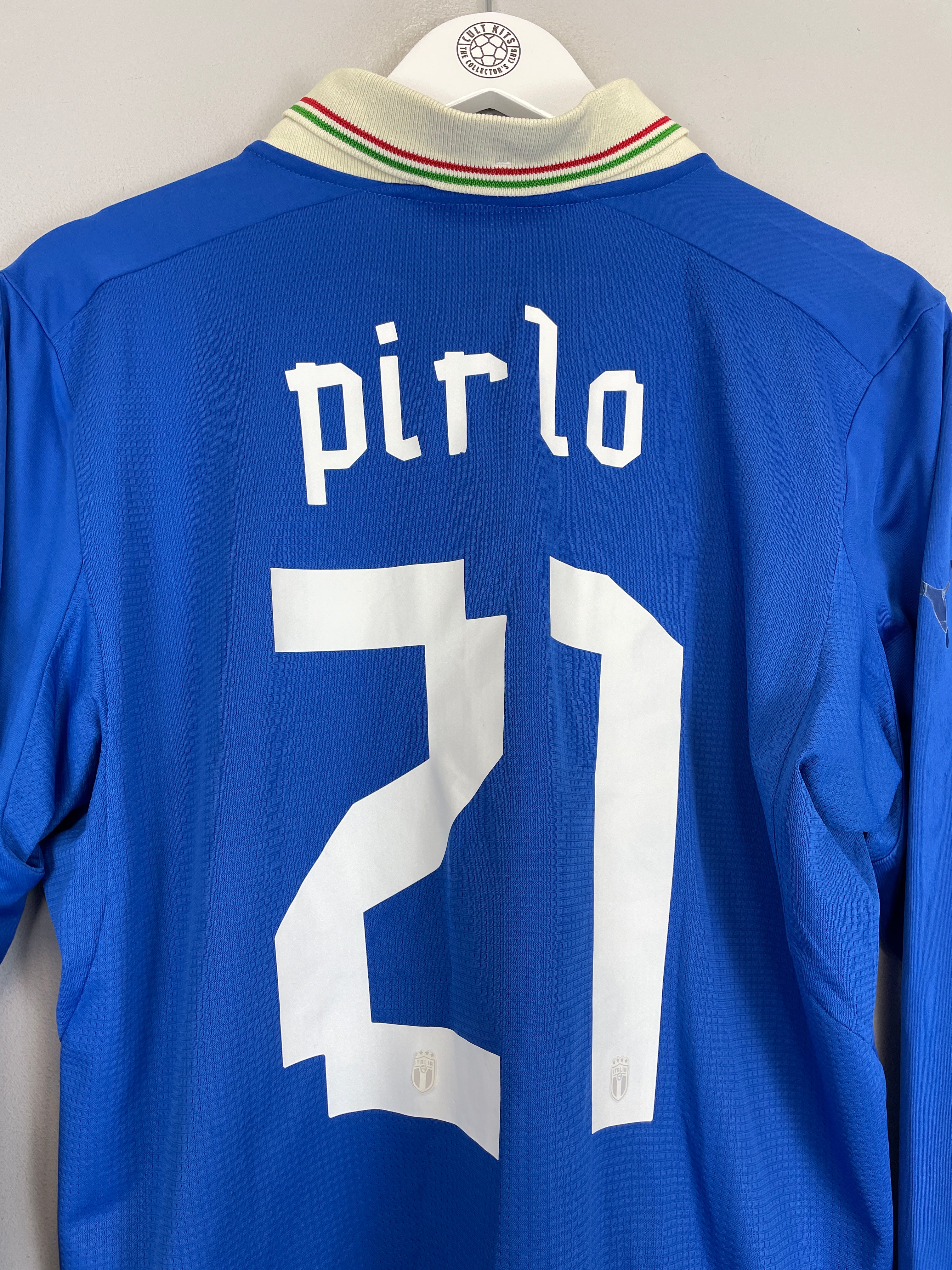 Shop 2012/13 ITALY PIRLO #21 L/S HOME SHIRT (M) PUMA, classic football shirts, vintage football shirts & retro soccer jerseys at Cult Kits