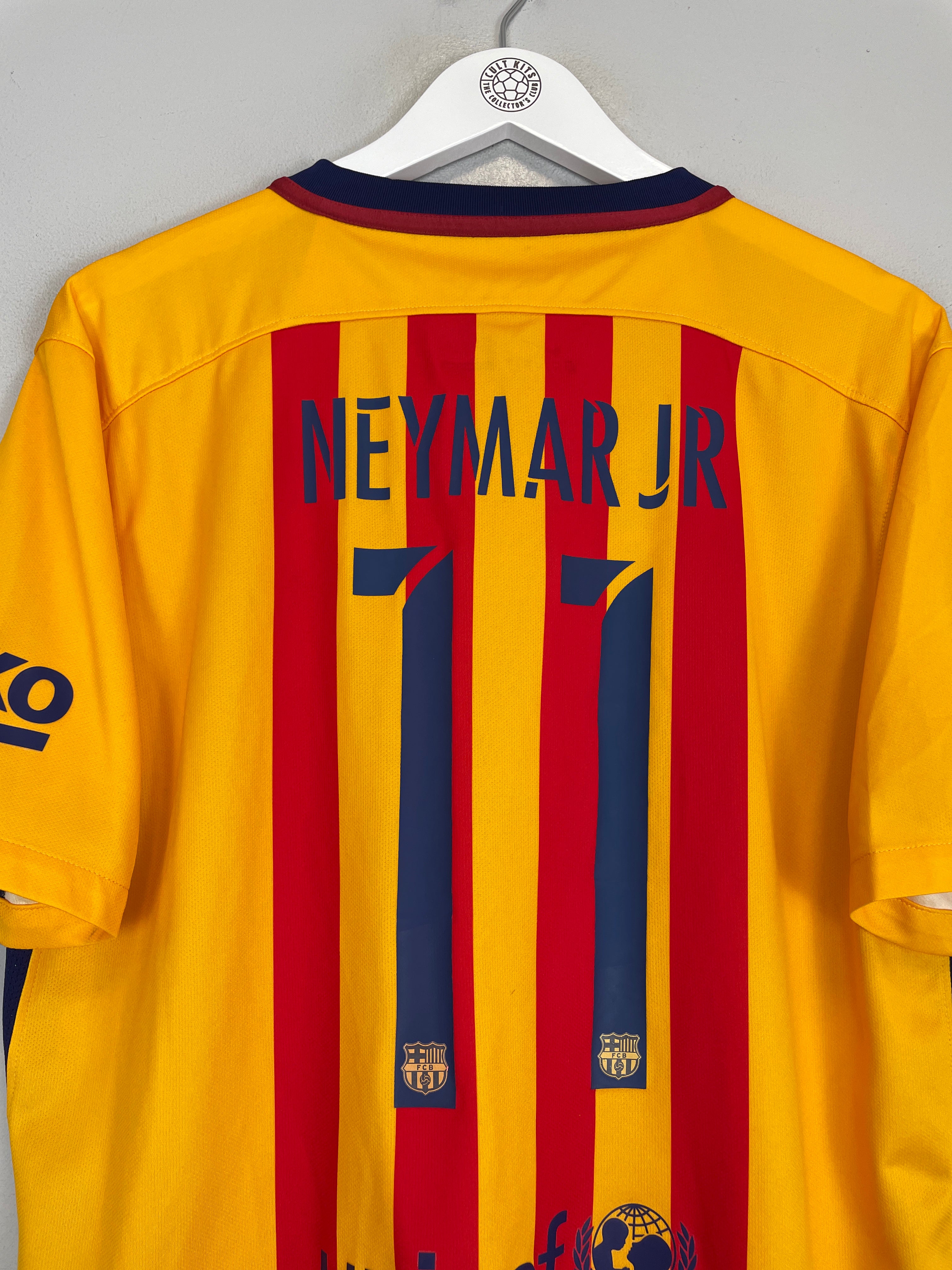 Shop 2015/16 BARCELONA NEYMAR JR #11 AWAY SHIRT (L) NIKE, classic football shirts, vintage football shirts & retro soccer jerseys at Cult Kits