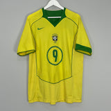 2004/06 BRAZIL RONALDO #9 HOME SHIRT (L) NIKE