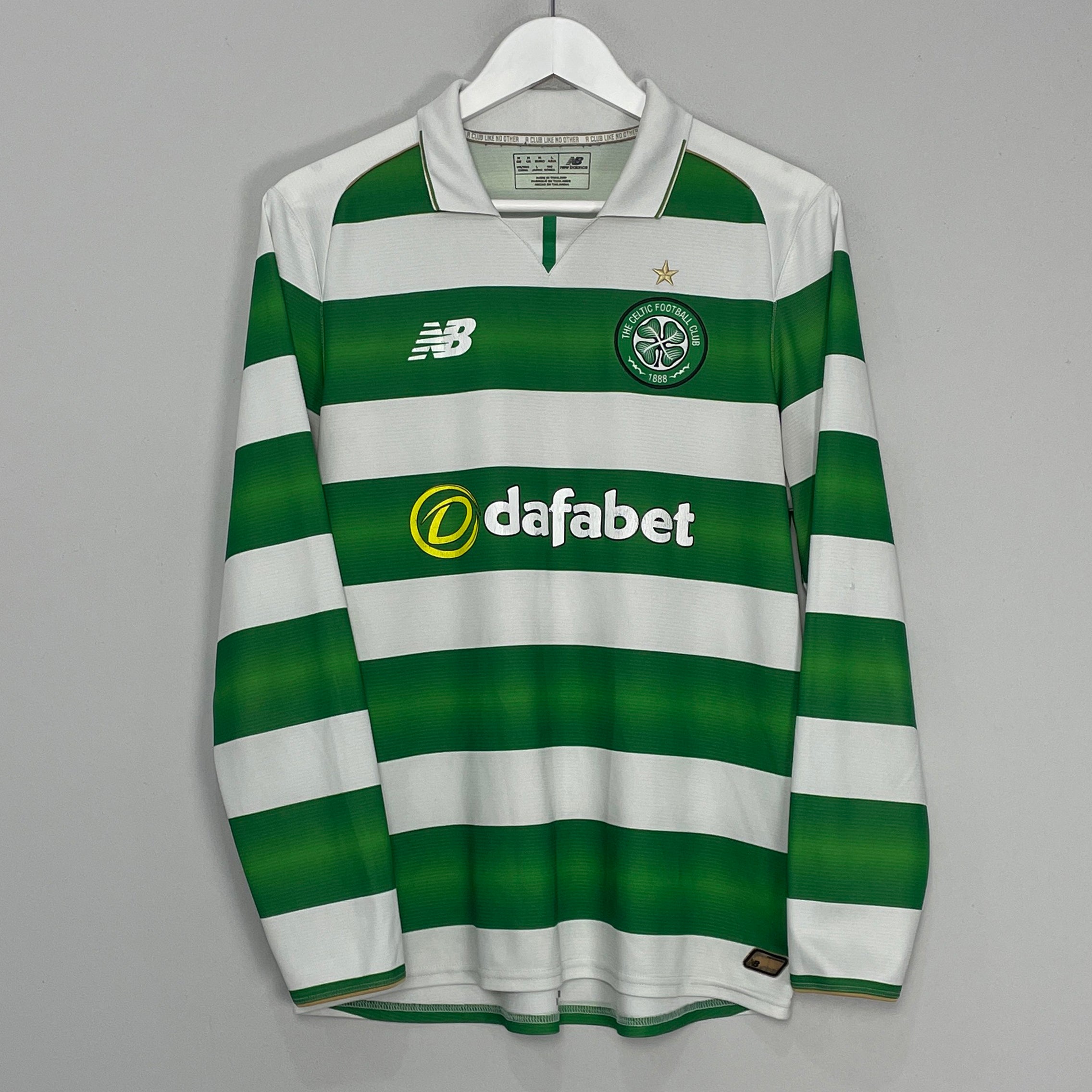 Shop 2016/17 CELTIC L/S HOME SHIRT (M) NEW BALANCE, classic football shirts, vintage football shirts & retro soccer jerseys at Cult Kits
