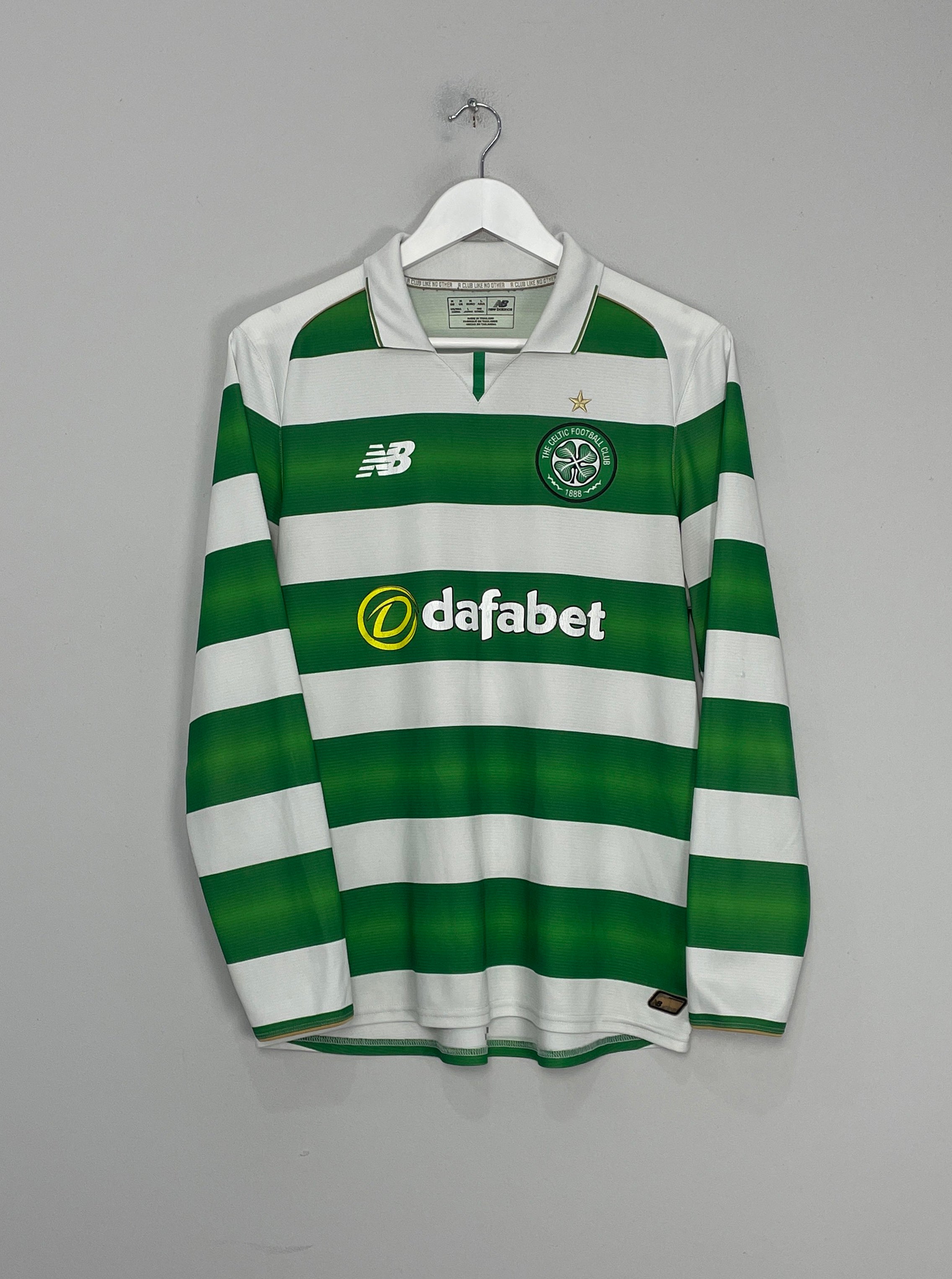 Shop 2016/17 CELTIC L/S HOME SHIRT (M) NEW BALANCE, classic football shirts, vintage football shirts & retro soccer jerseys at Cult Kits