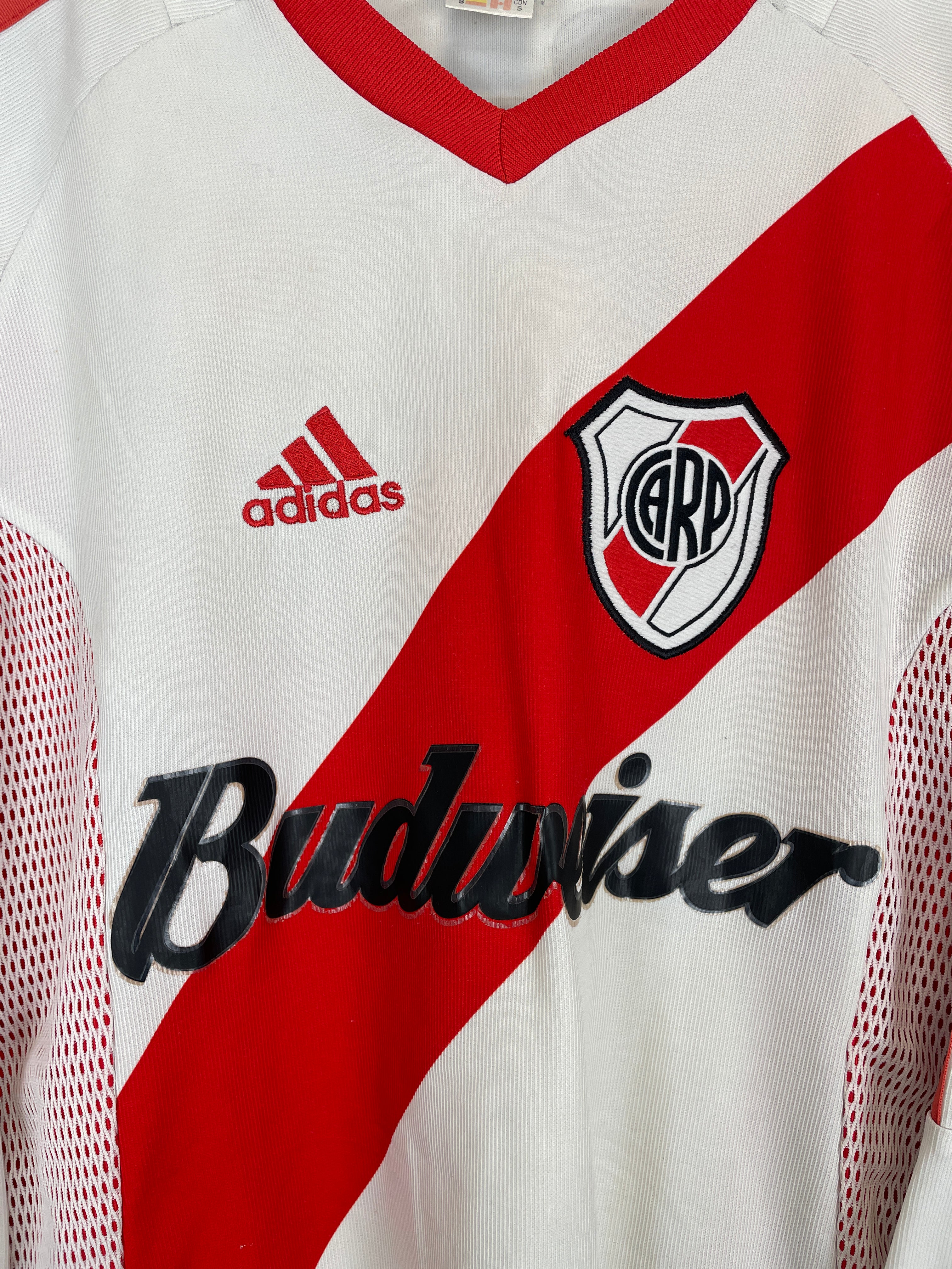Shop 2002/03 RIVER PLATE L/S HOME SHIRT (S) ADIDAS, classic football shirts, vintage football shirts & retro soccer jerseys at Cult Kits