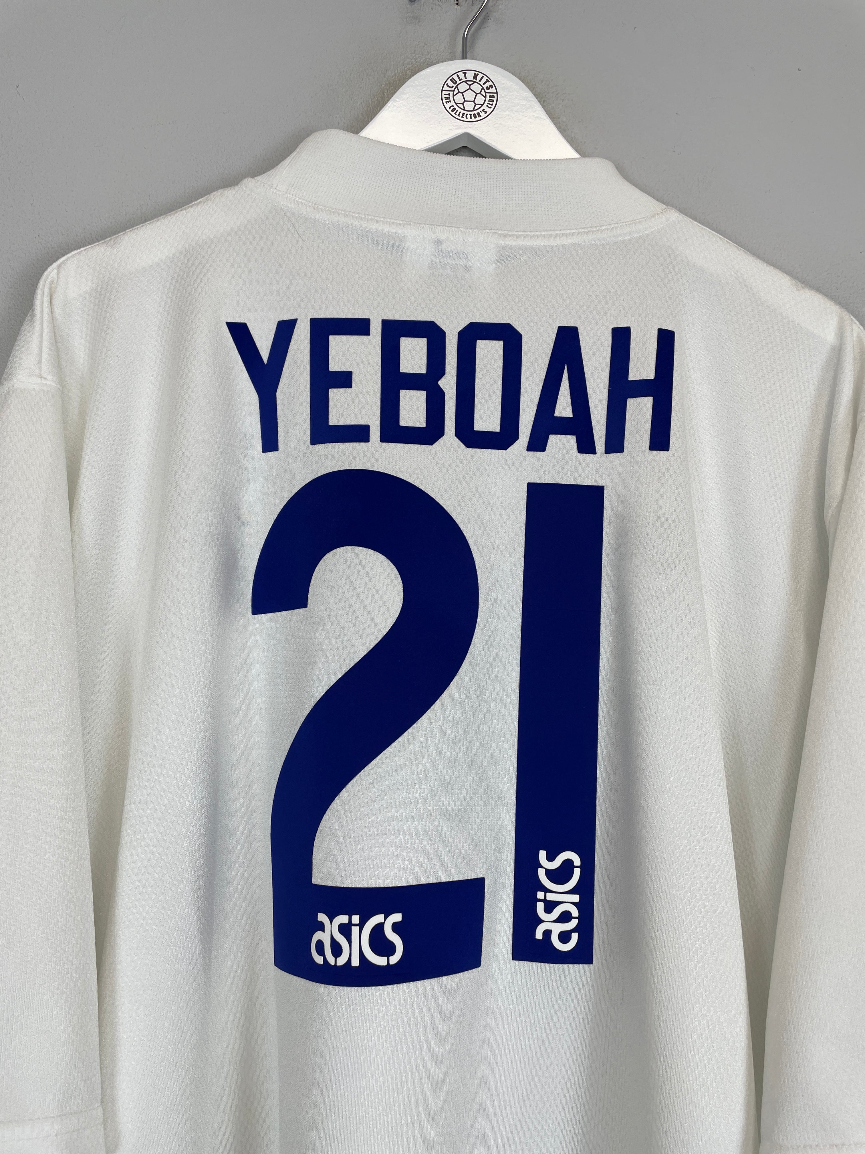 Shop 1995/96 LEEDS UNITED YEBOAH #21 HOME SHIRT (XXL) ASICS, classic football shirts, vintage football shirts & retro soccer jerseys at Cult Kits