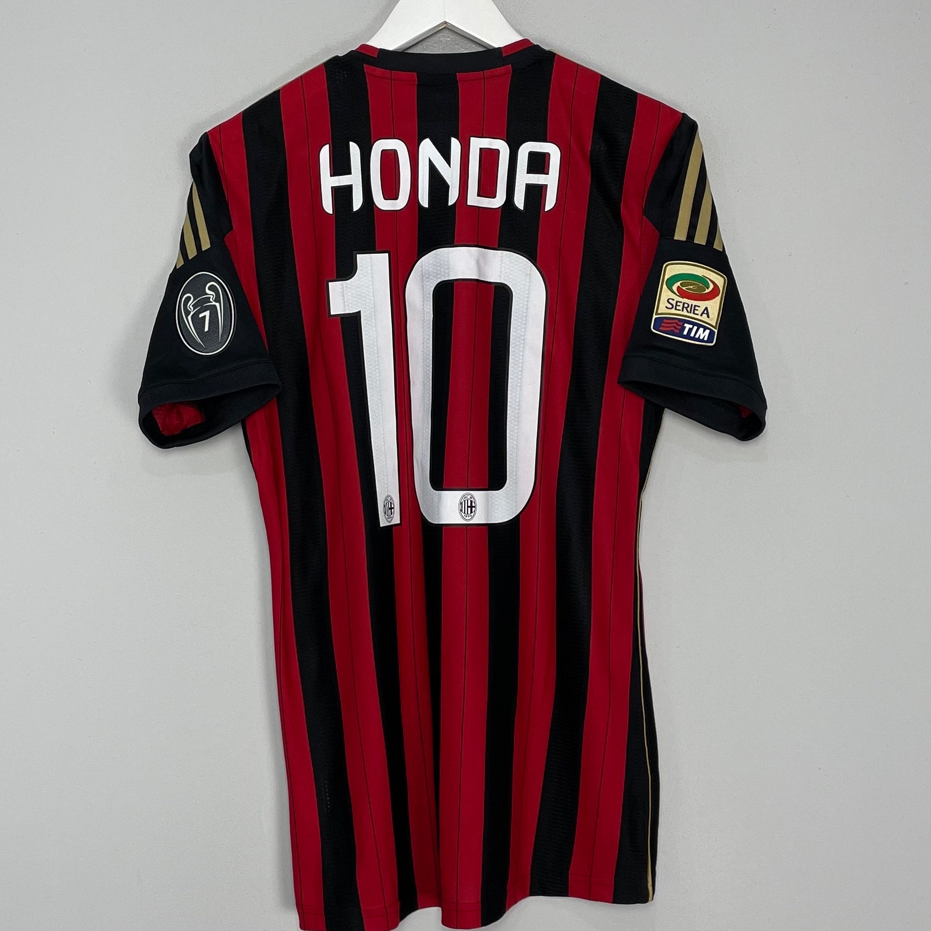 Shop 2013/14 AC MILAN HONDA #10 *PLAYER ISSUE* HOME SHIRT (M) ADIDAS, classic football shirts, vintage football shirts & retro soccer jerseys at Cult Kits