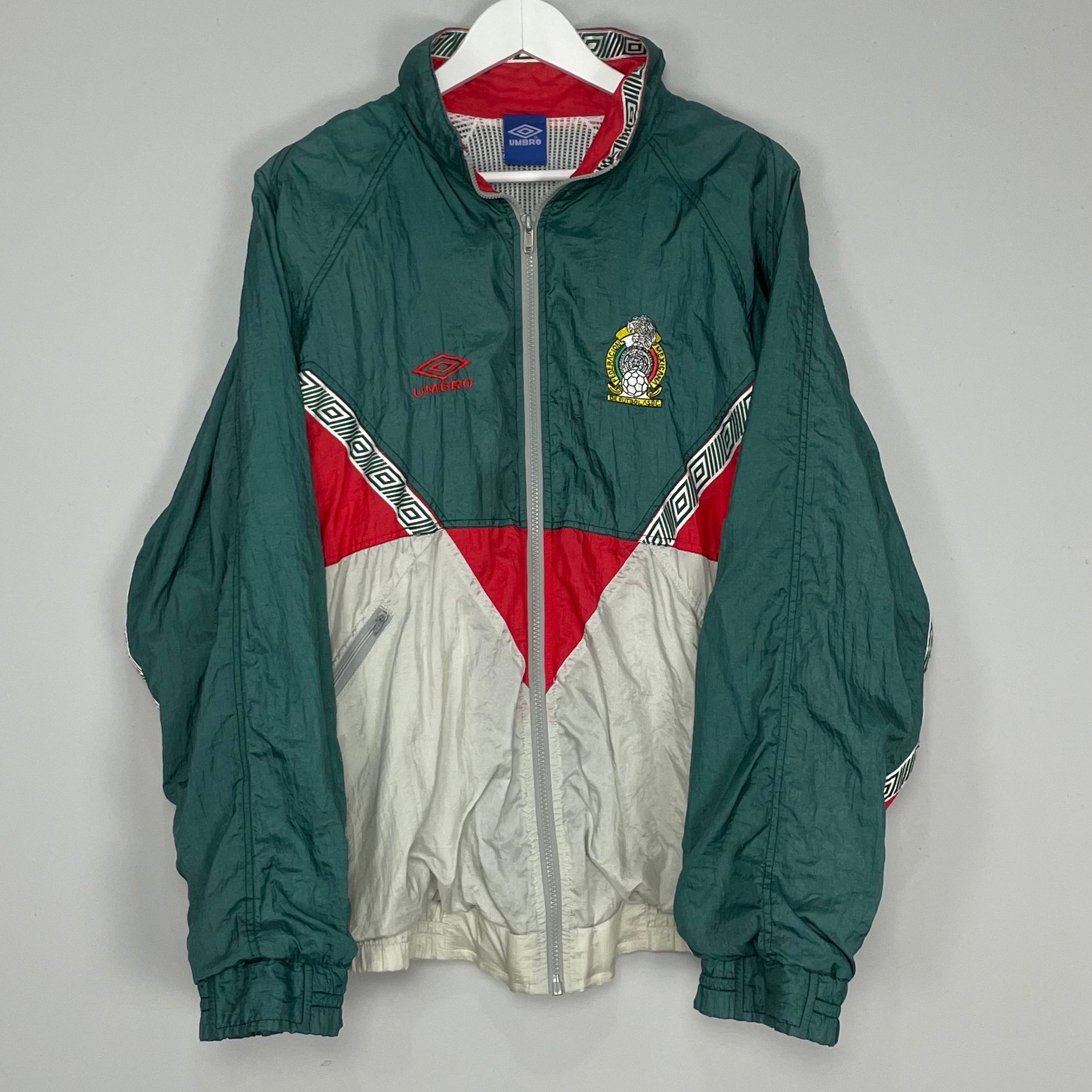Shop 1993/94 MEXICO TRACK JACKET (L) UMBRO, classic football shirts, vintage football shirts & retro soccer jerseys at Cult Kits