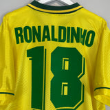 1994 BRAZIL RONALDINHO #18 HOME SHIRT (XL) UMBRO