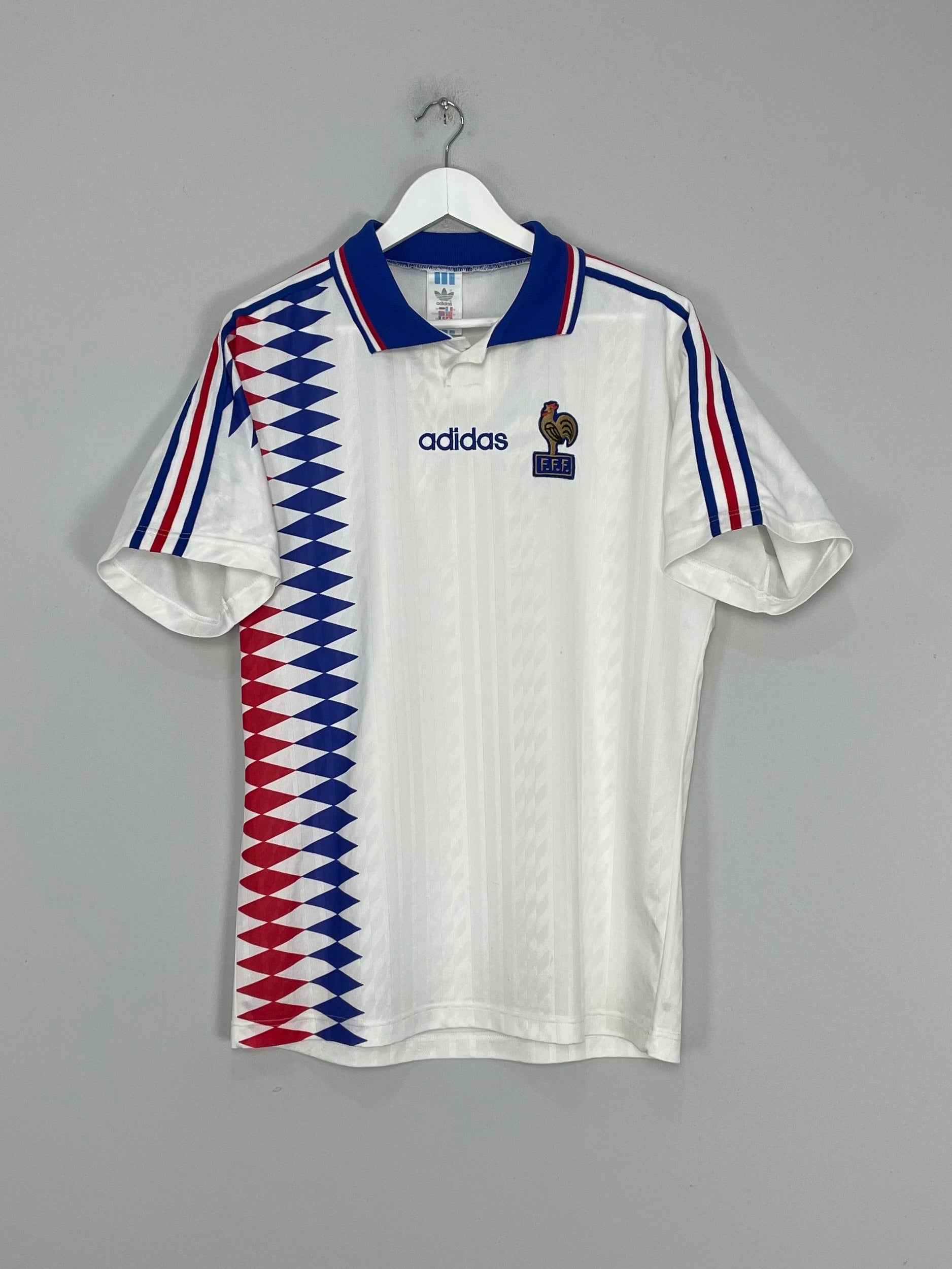 Shop 1994 FRANCE AWAY SHIRT (M) ADIDAS, classic football shirts, vintage football shirts & retro soccer jerseys at Cult Kits