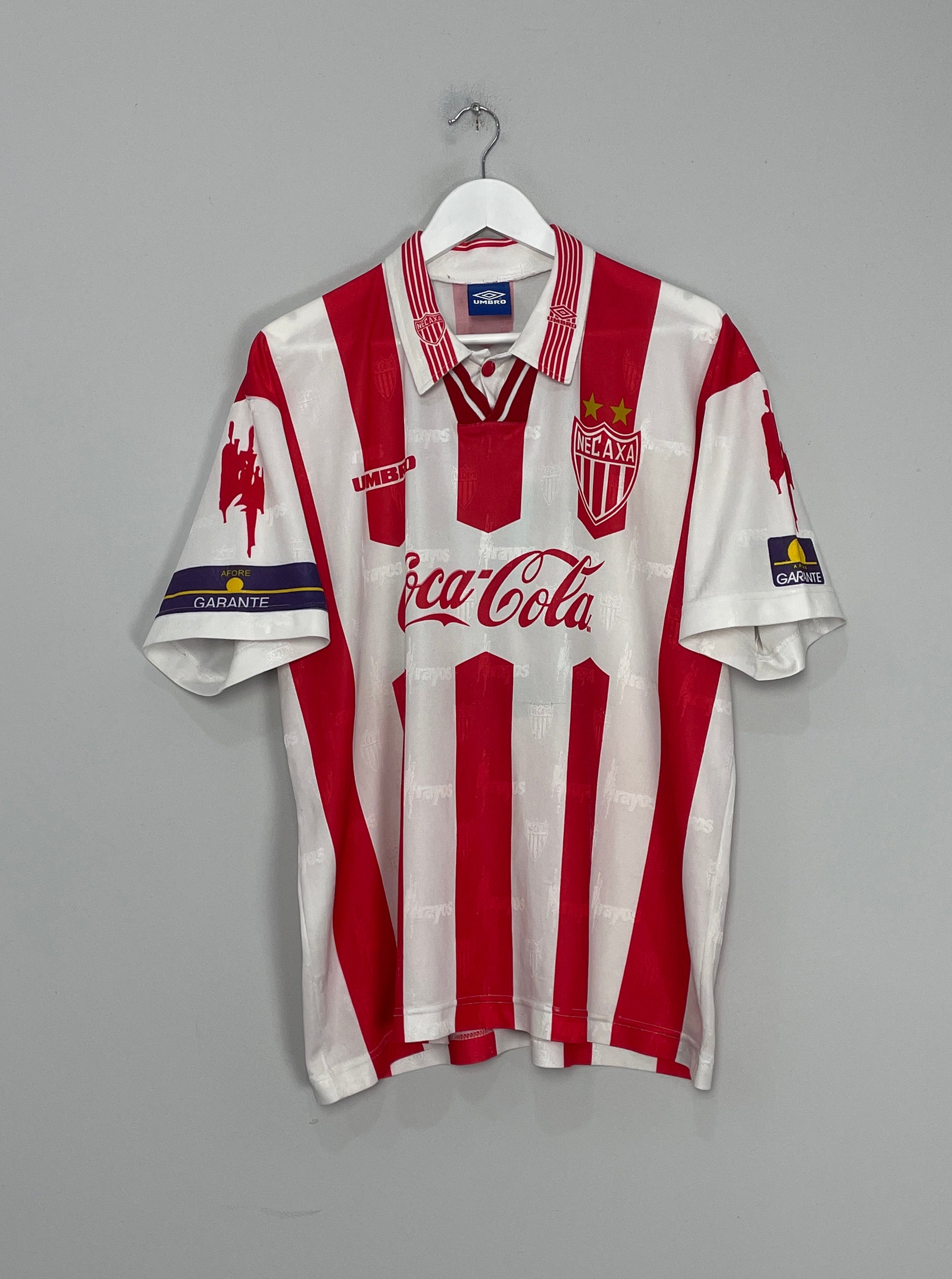 Shop 1997/98 NECAXA #20 HOME SHIRT (M) UMBRO, classic football shirts, vintage football shirts & retro soccer jerseys at Cult Kits