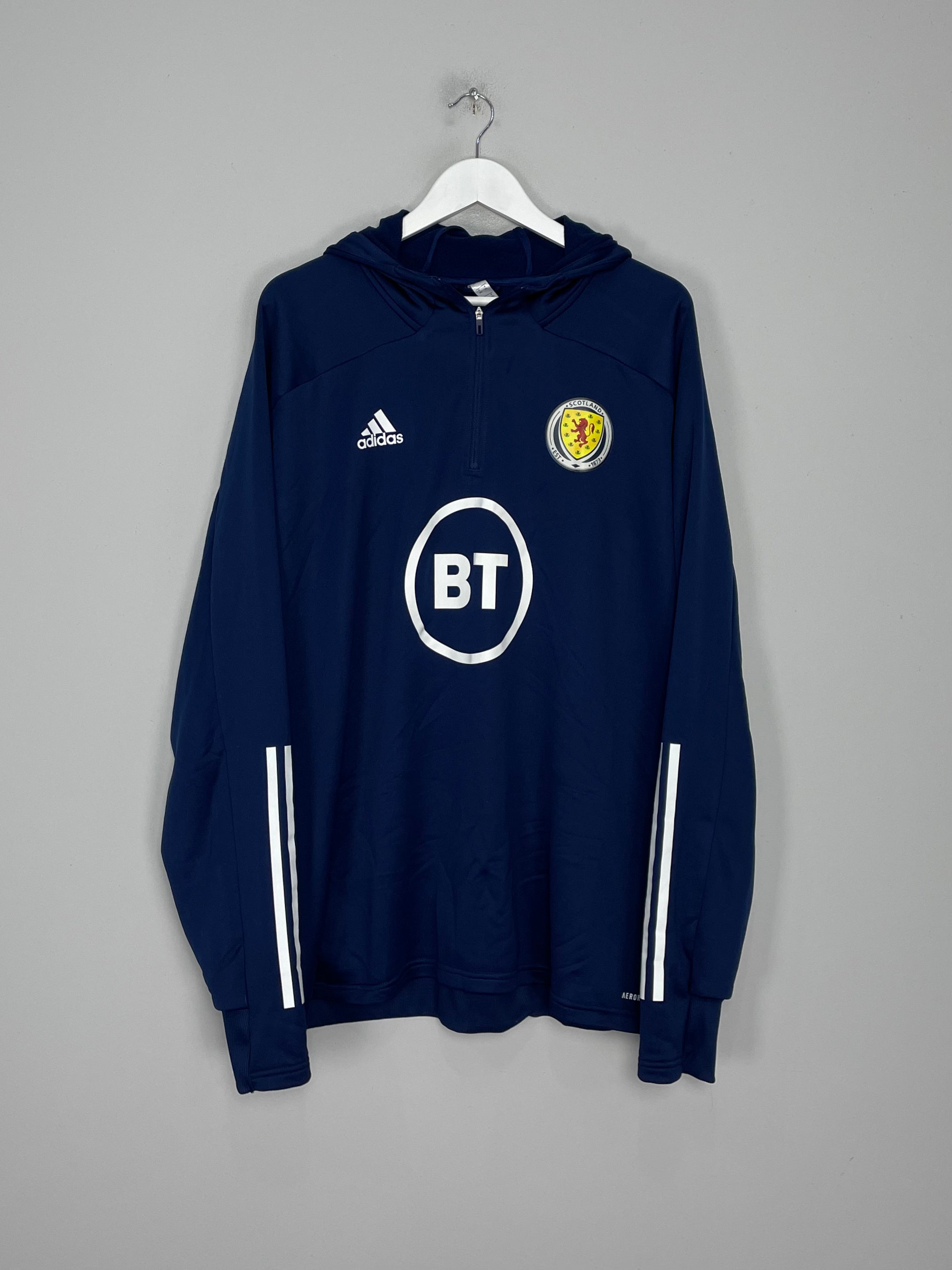 Shop 2019/20 SCOTLAND 1/4 ZIP HOODED JACKET (XXL) ADIDAS, classic football shirts, vintage football shirts & retro soccer jerseys at Cult Kits